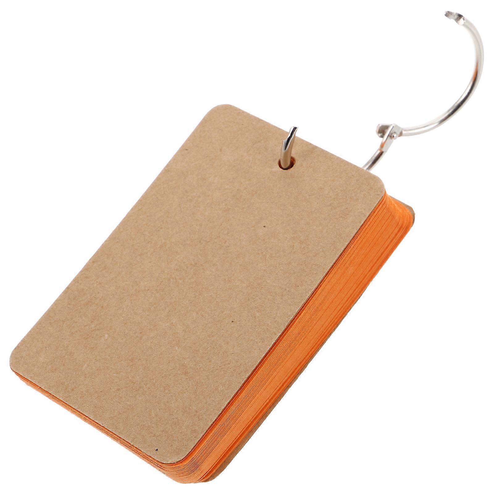 Cute Index Cards Blank Paper Card For Studying Small Note Cards Orange 50Pcs