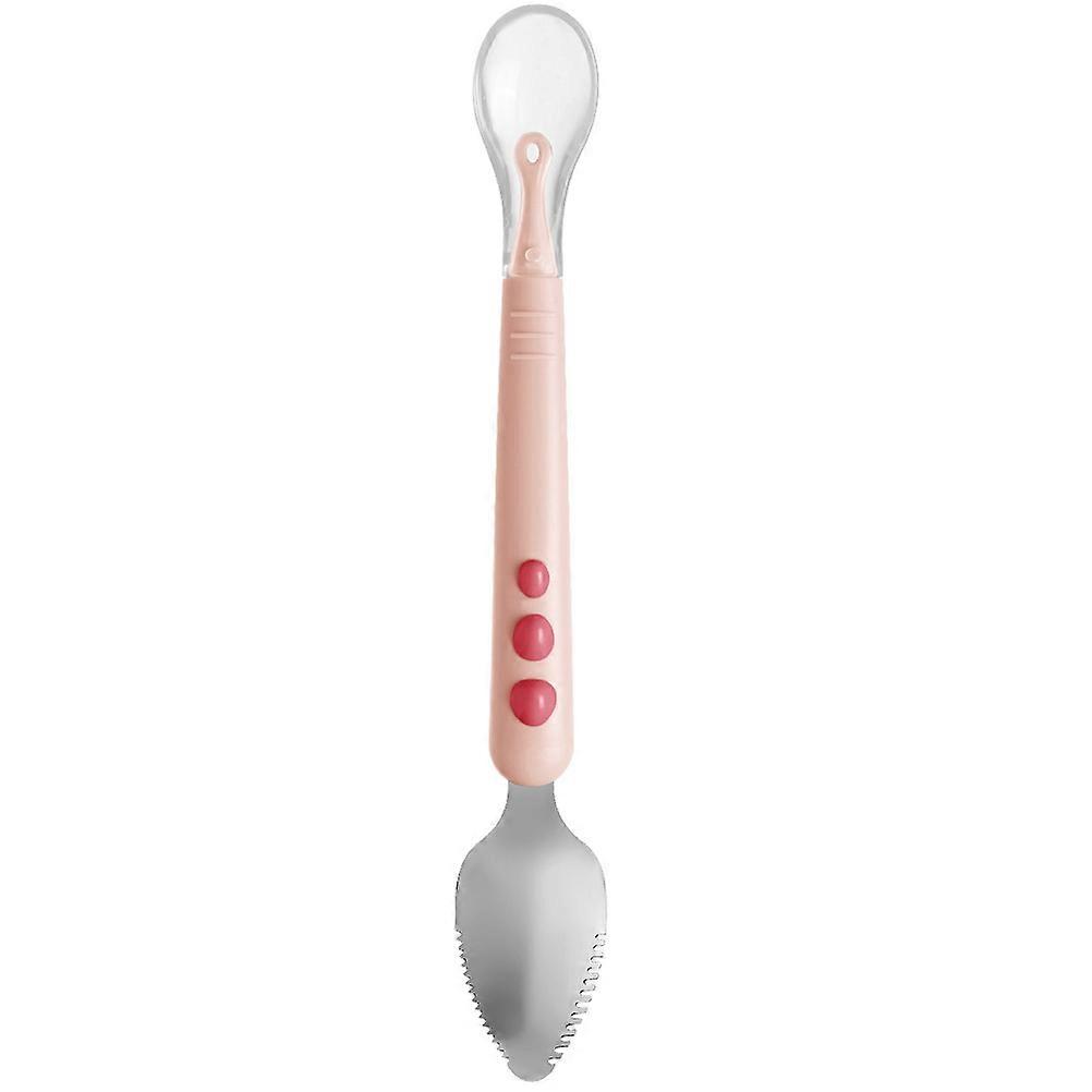 Silicone Spoons Double Head Design Pink 20 2x2 9cm For Babies 1Pcs
