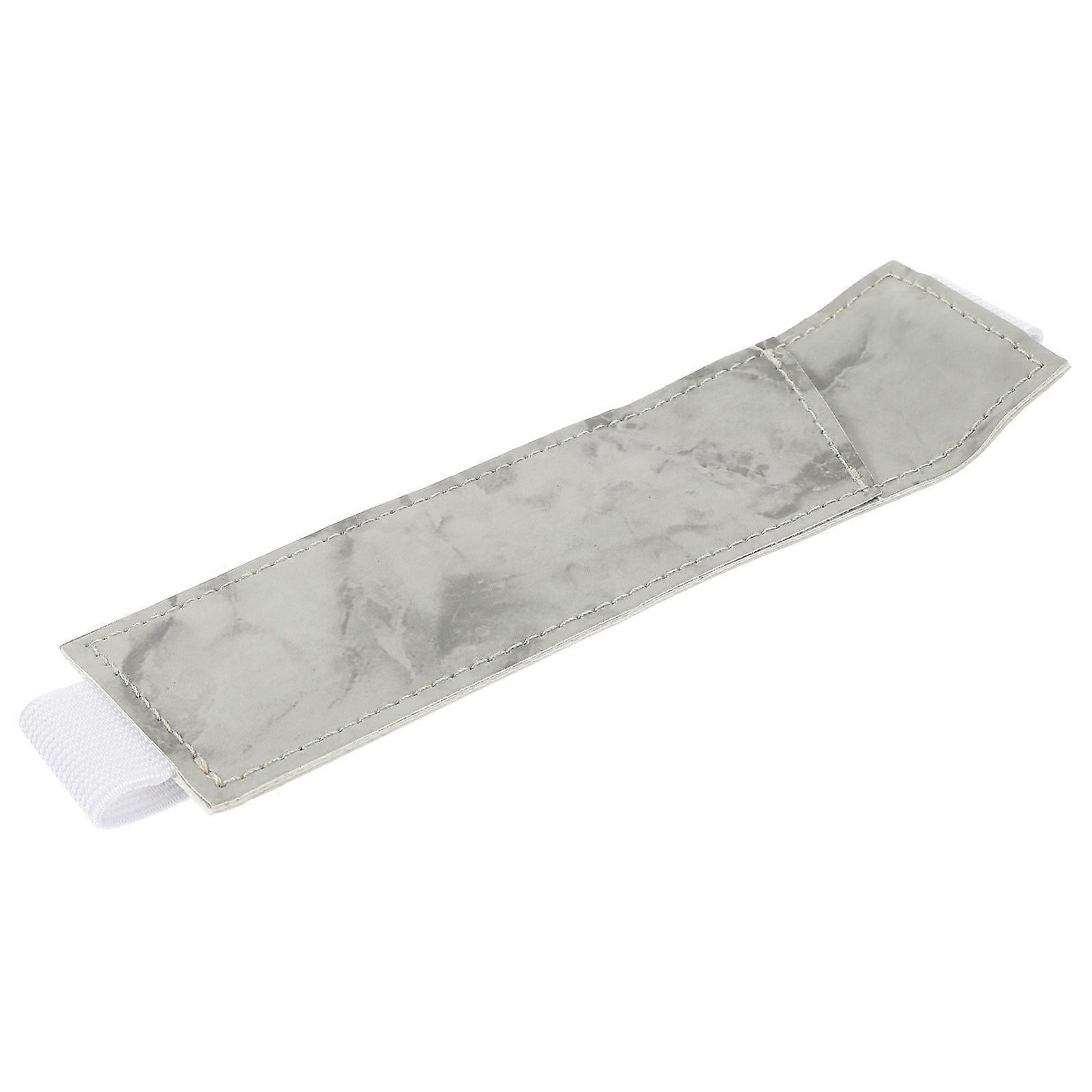 Elastic Band Pen Pouch Grey PU Notebook Pen Holder for Home