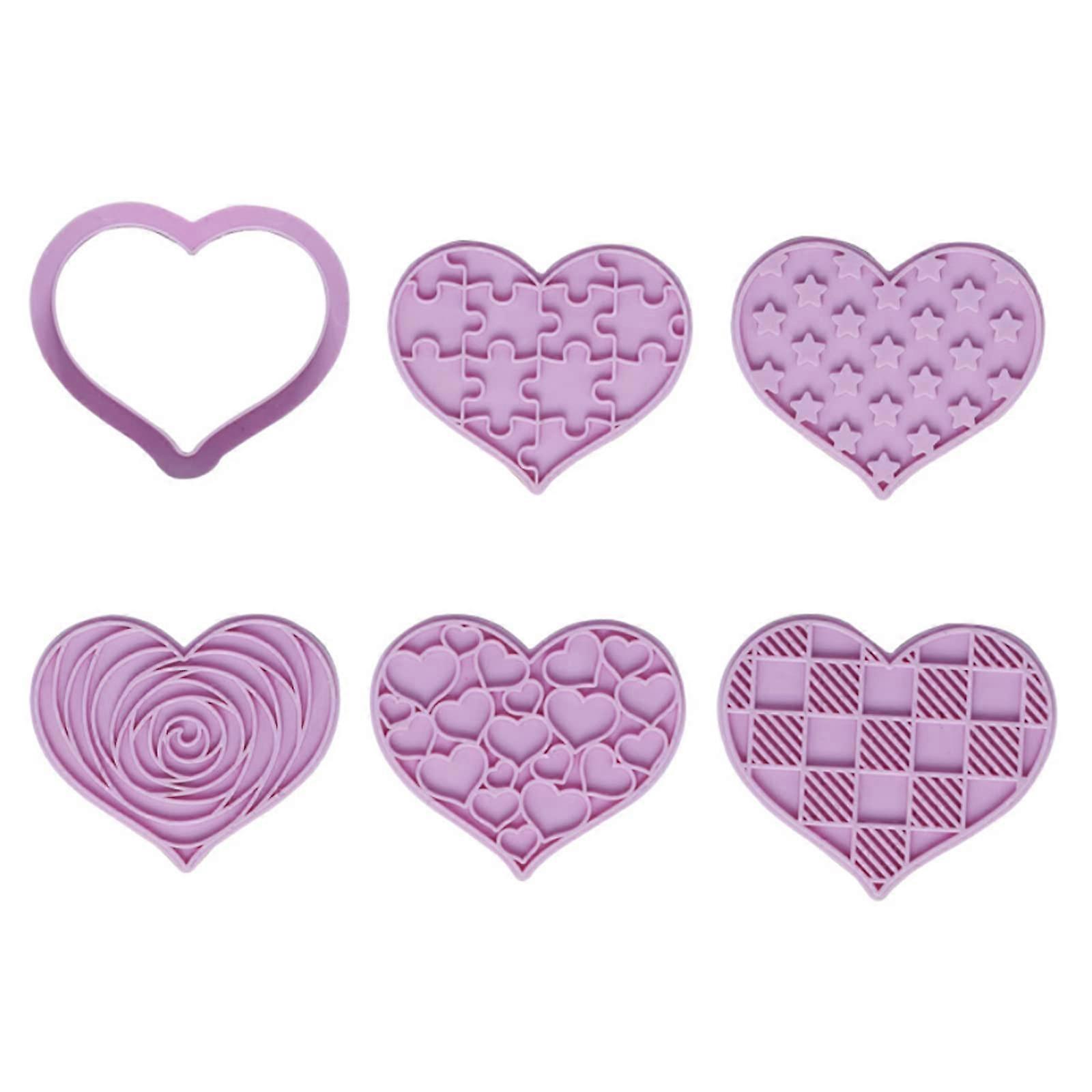 Set of 6 Cookie Cutting Machines Sweet Baking Molds Valentine's Day Series Pastry Gadgets Biscuit Cookie Cutters
