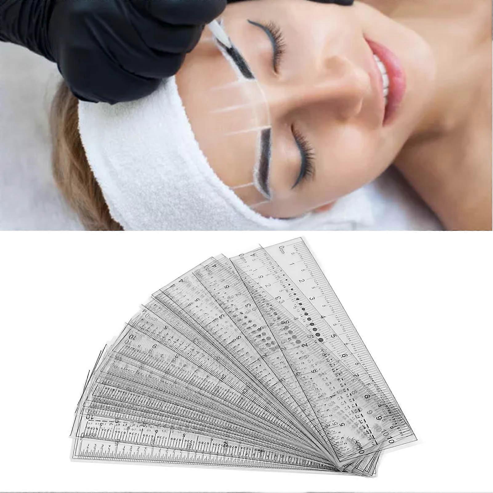 20pcs Eyebrow Template Ruler Measuring Foldable Eyebrow Stencil Microblading Ruler for Home Travel 