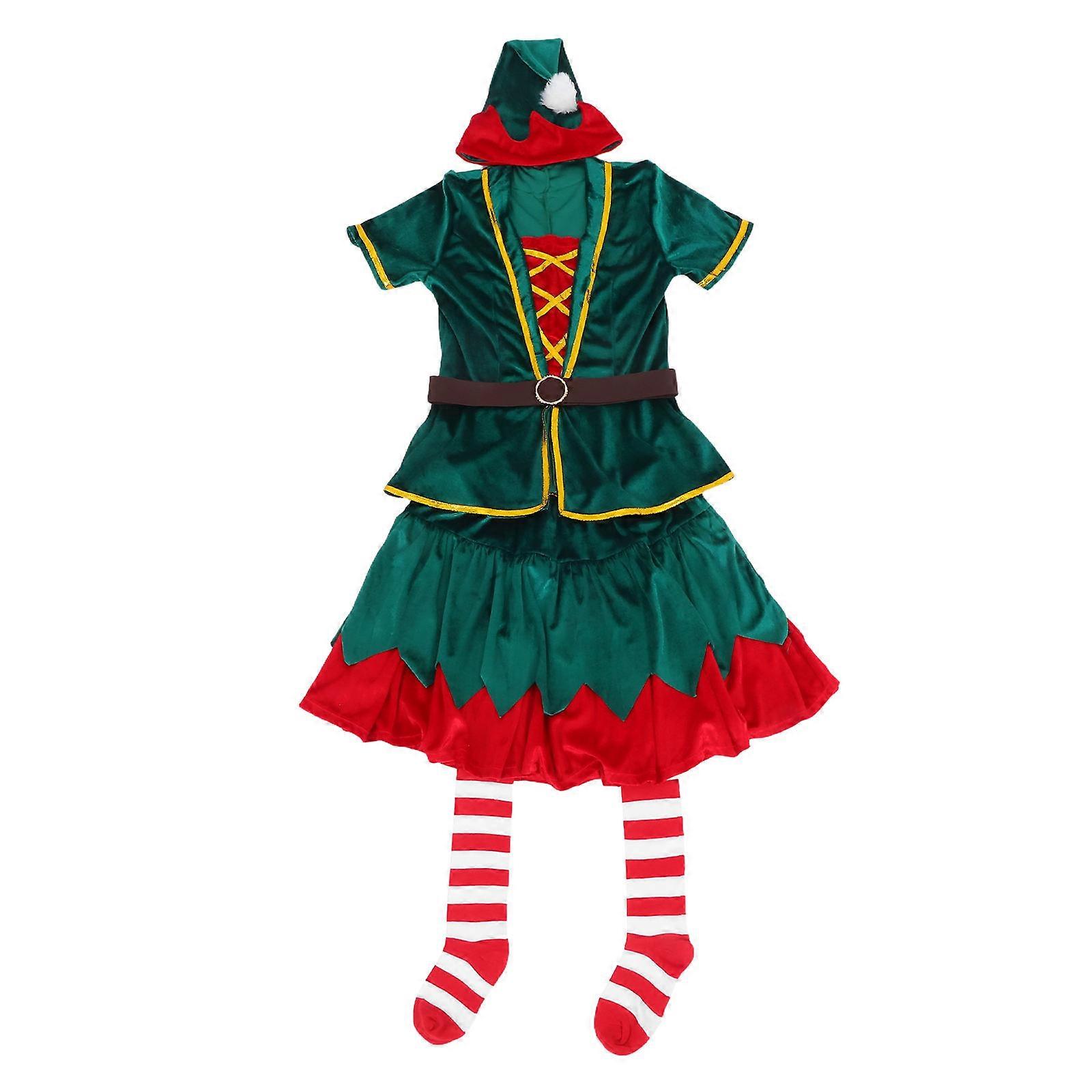 Party Costumes Set Fashion Elf Costume Suit Simple And Generous Design Christmas Party Assorted Color Size XL