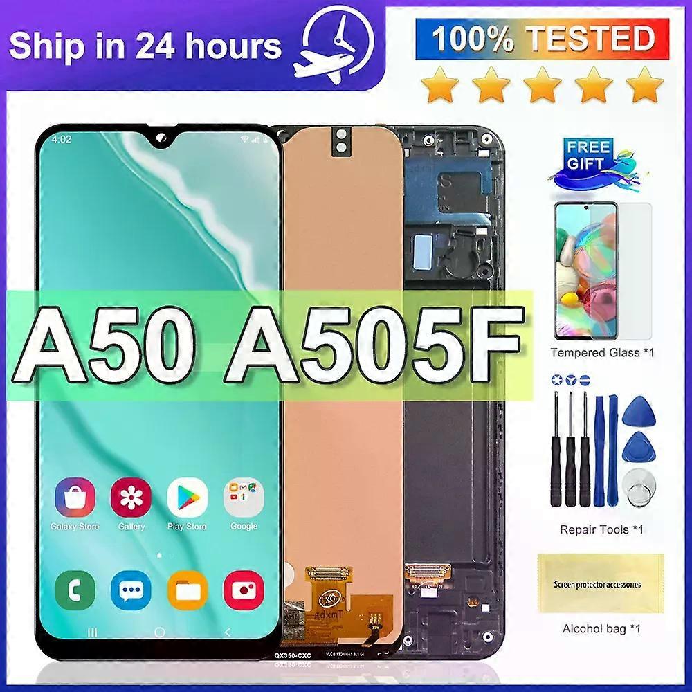Office 100% getestet für Samsung A50 SM-A505FN / DS A505F / DS A505 LCD-Display Touchscreen Digitizer mit Rahmen für Samsung A50 lcd