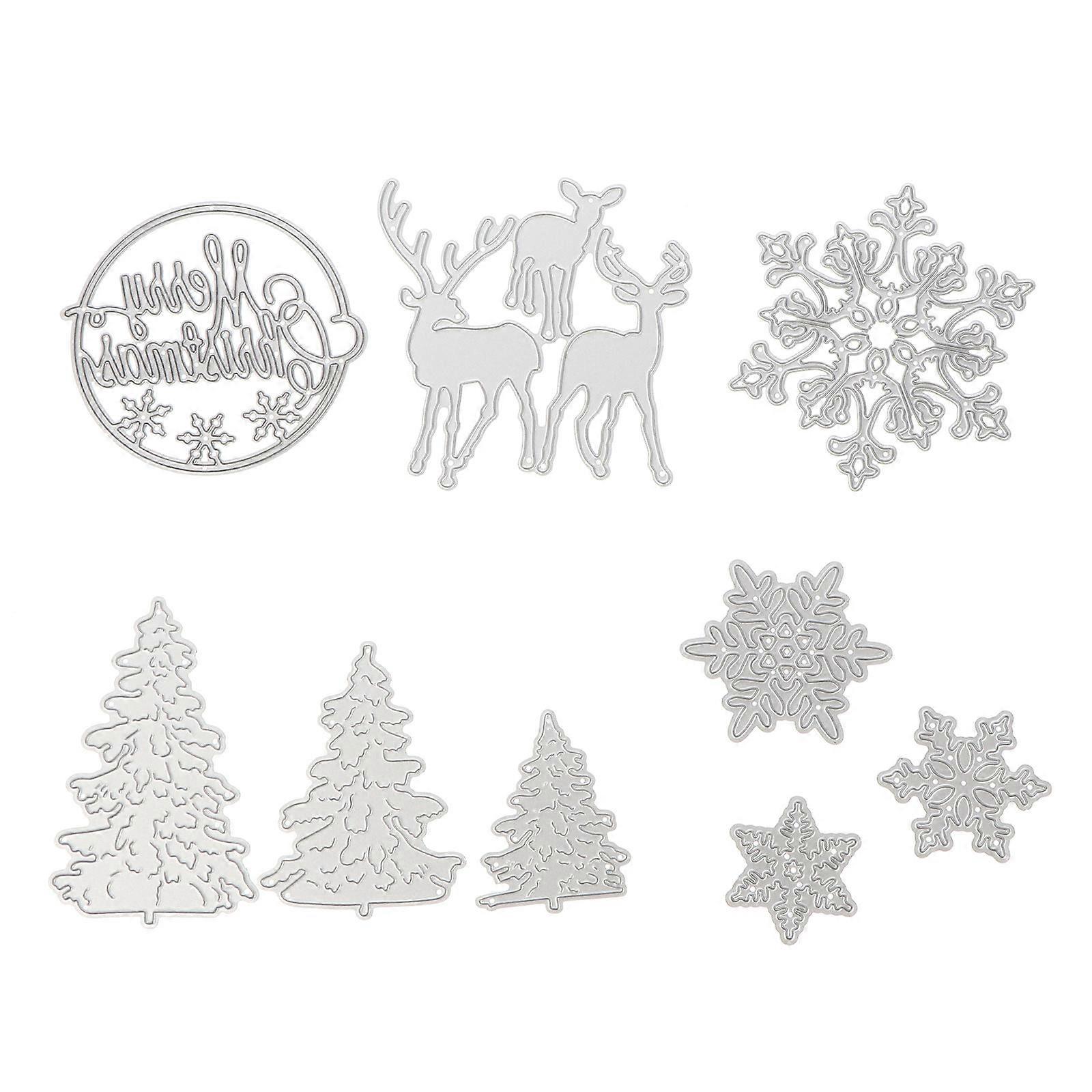 Carbon Steel Cutting Dies Christmas Theme Pattern Diy Activities Metal Stencils For Card Making 9Pcs