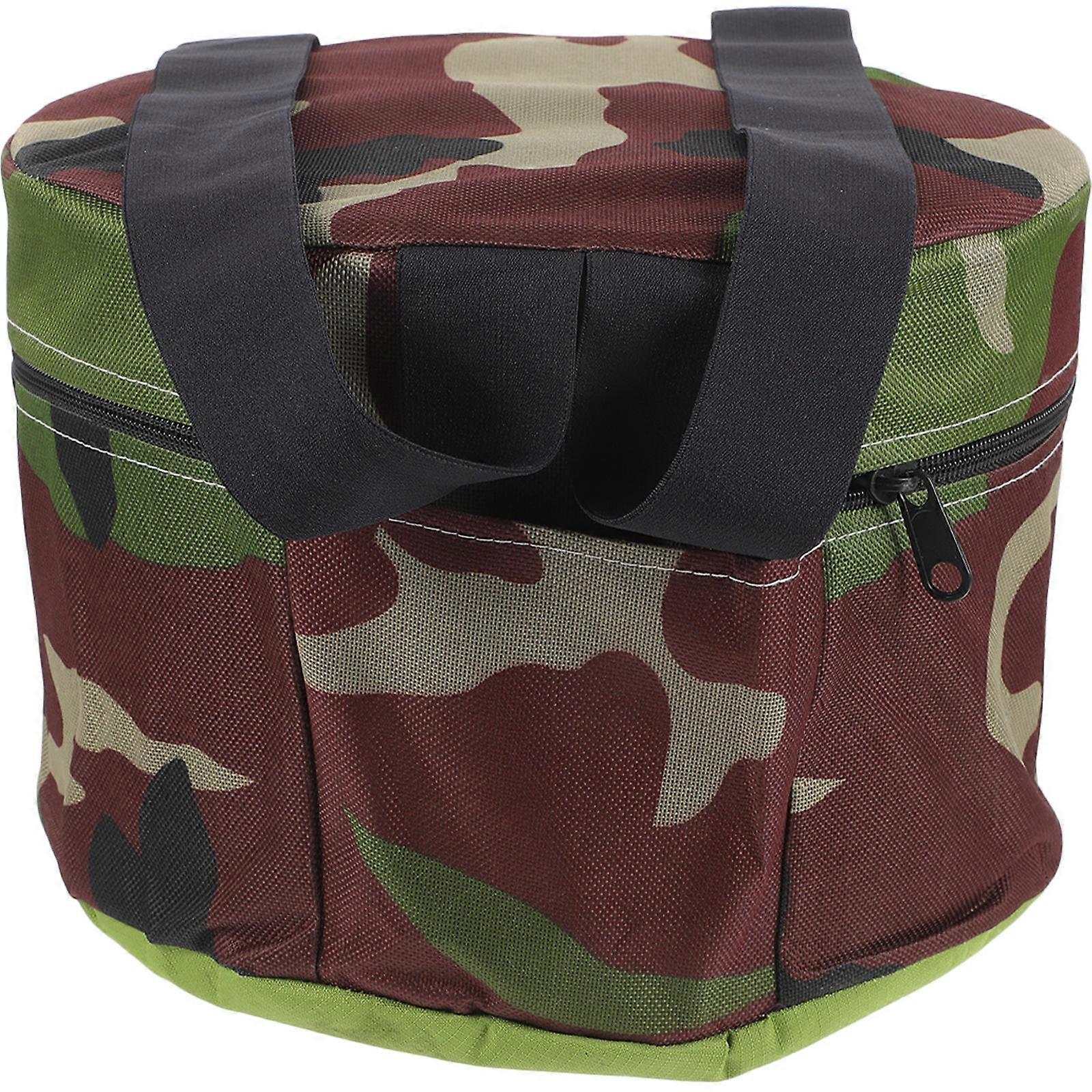 Folding Garden Seat Multifunctional Stool for Camping and Fishing Camouflage Pattern 24x24x18cm Resting Tool 1Set