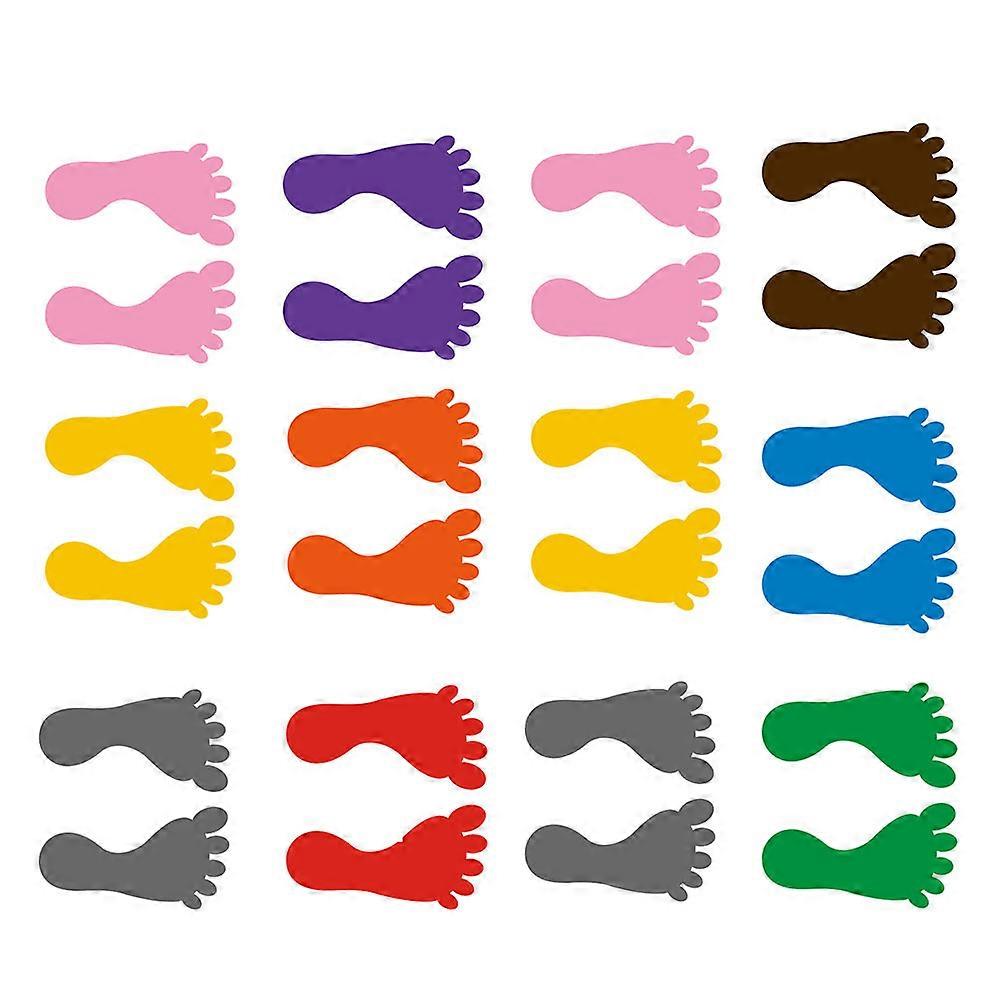 60 80字符优 标题： 
**12 Pairs Mixed Color Footprint Stickers PVC Floor Decals for Home, Nursery, Bathroom – Promotes Safety & Order** 

符 要 说明： 
 字符 控制在60