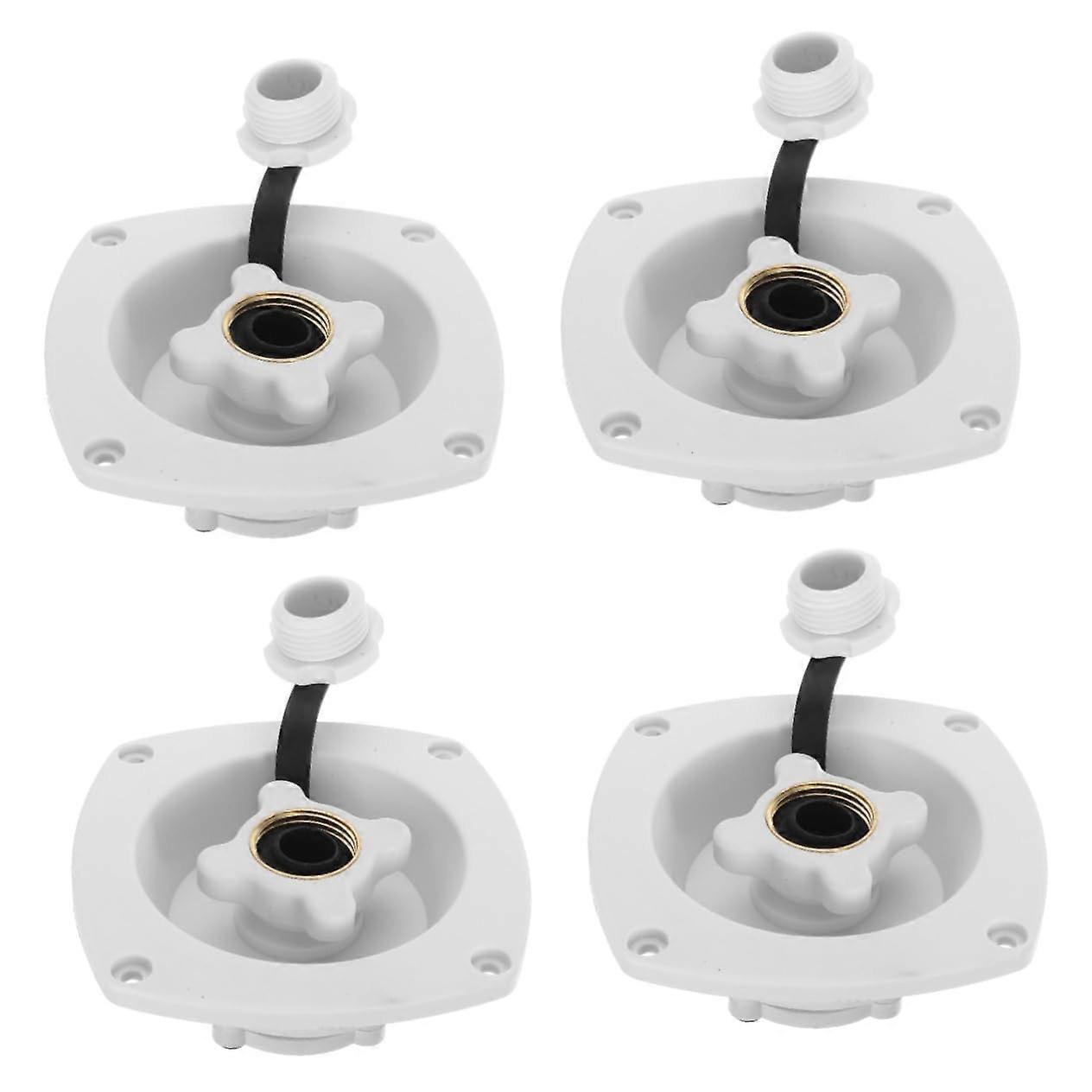 Rotatable Water Tank Mouth with Lid Pack of 4 for Marine and Caravan Use, Compatible with Motorhome Water Inlet PP