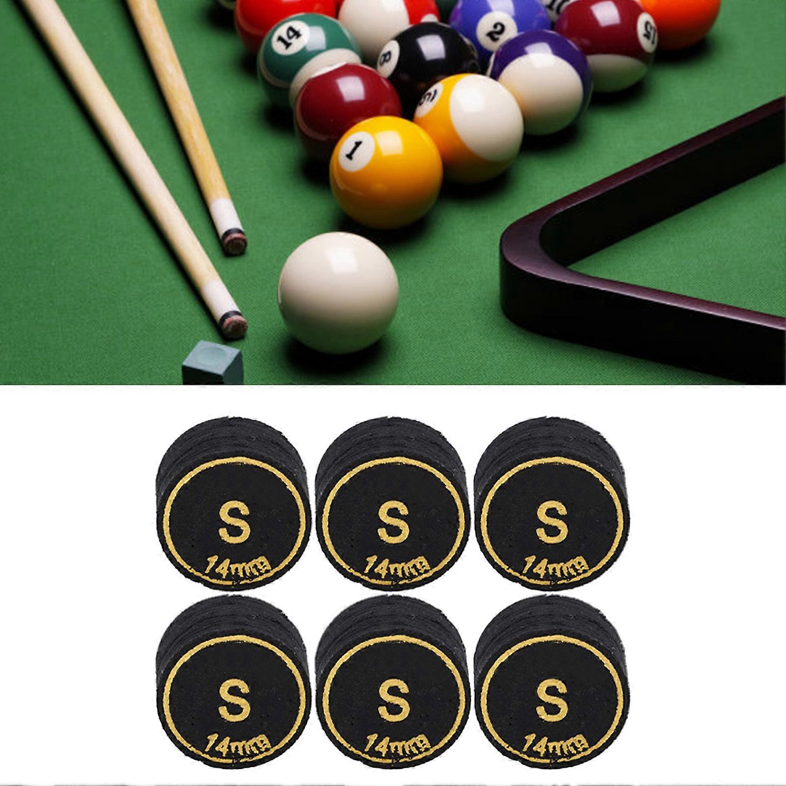 6pcs Pool Cue Tips Professional Multi Layers Billiard Pool Cue Tips Replacement for Pool Cues and Snooker 14mm S 
