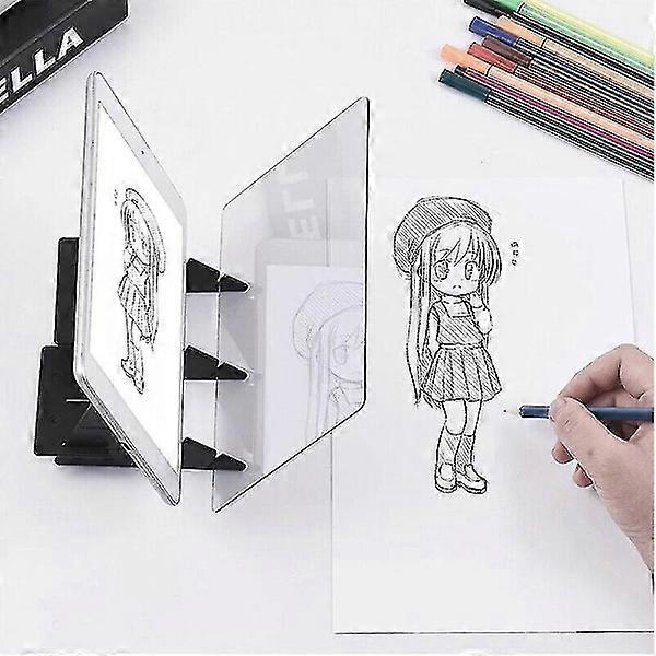 Optical Drawing Board with Lenses for Sketching and Reflection