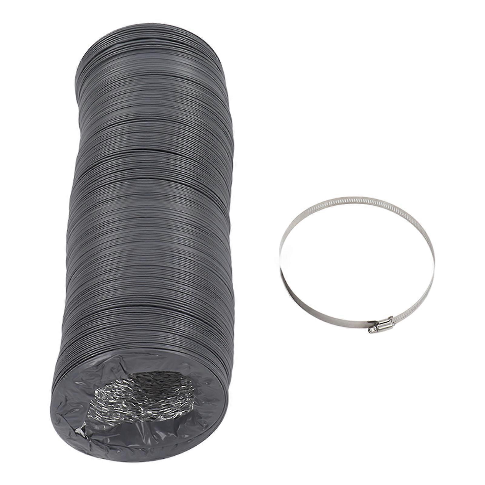Flexible Aluminum Ducting Duct 1m Length with Clamp for Ventilation Exhaust Pipeline 6in