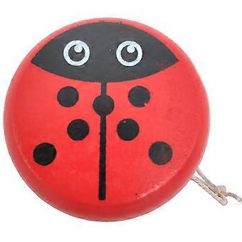 Wooden Ladybug Yoyo with String, Cute Ladybird Toy for Toddlers, Educational Hand-Eye Coordination