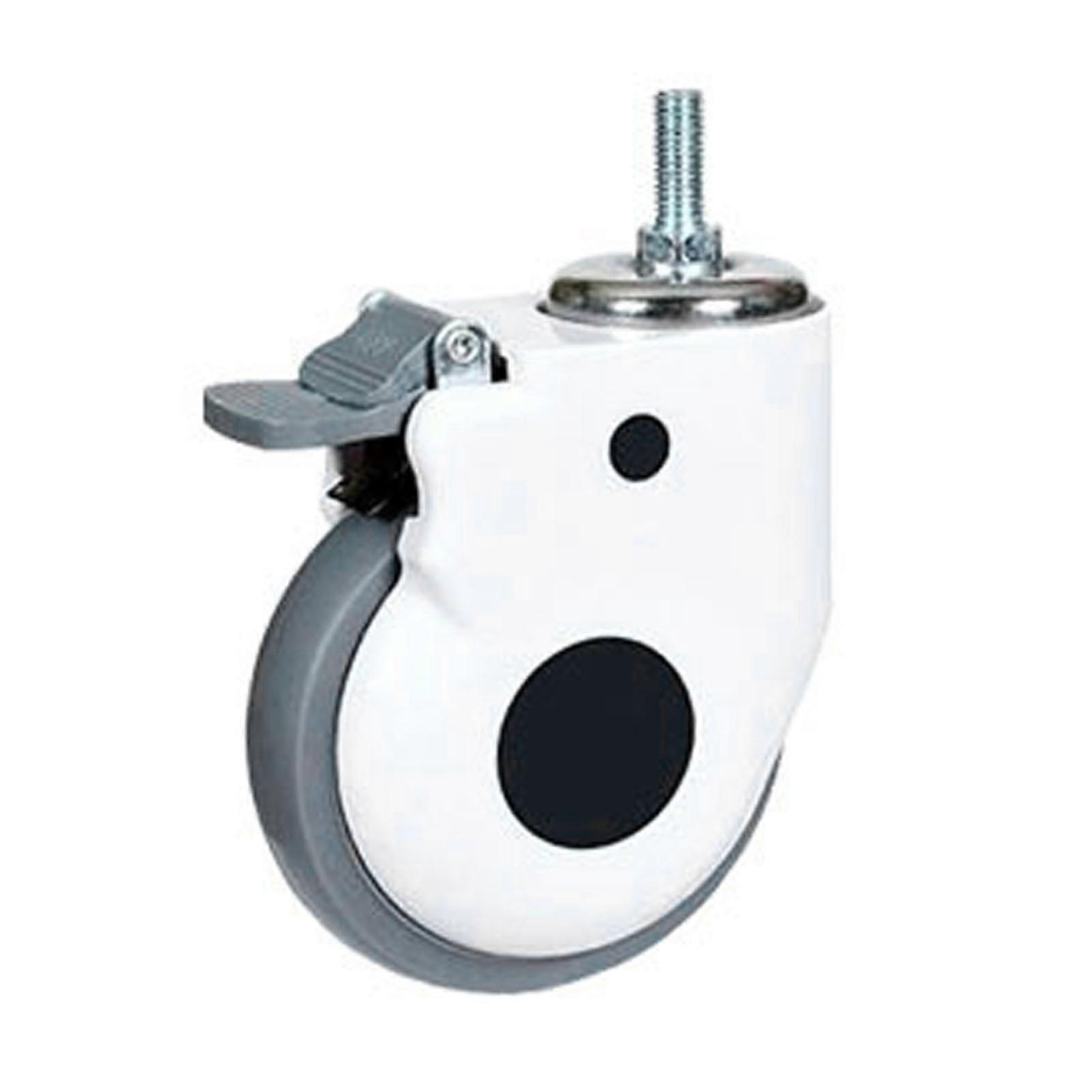 Swivel Caster 5in Low Noise Heavy Duty TPR Wheel Accessory Replacement with Brake for Cart Universal Wheel with Brake 5in TPR