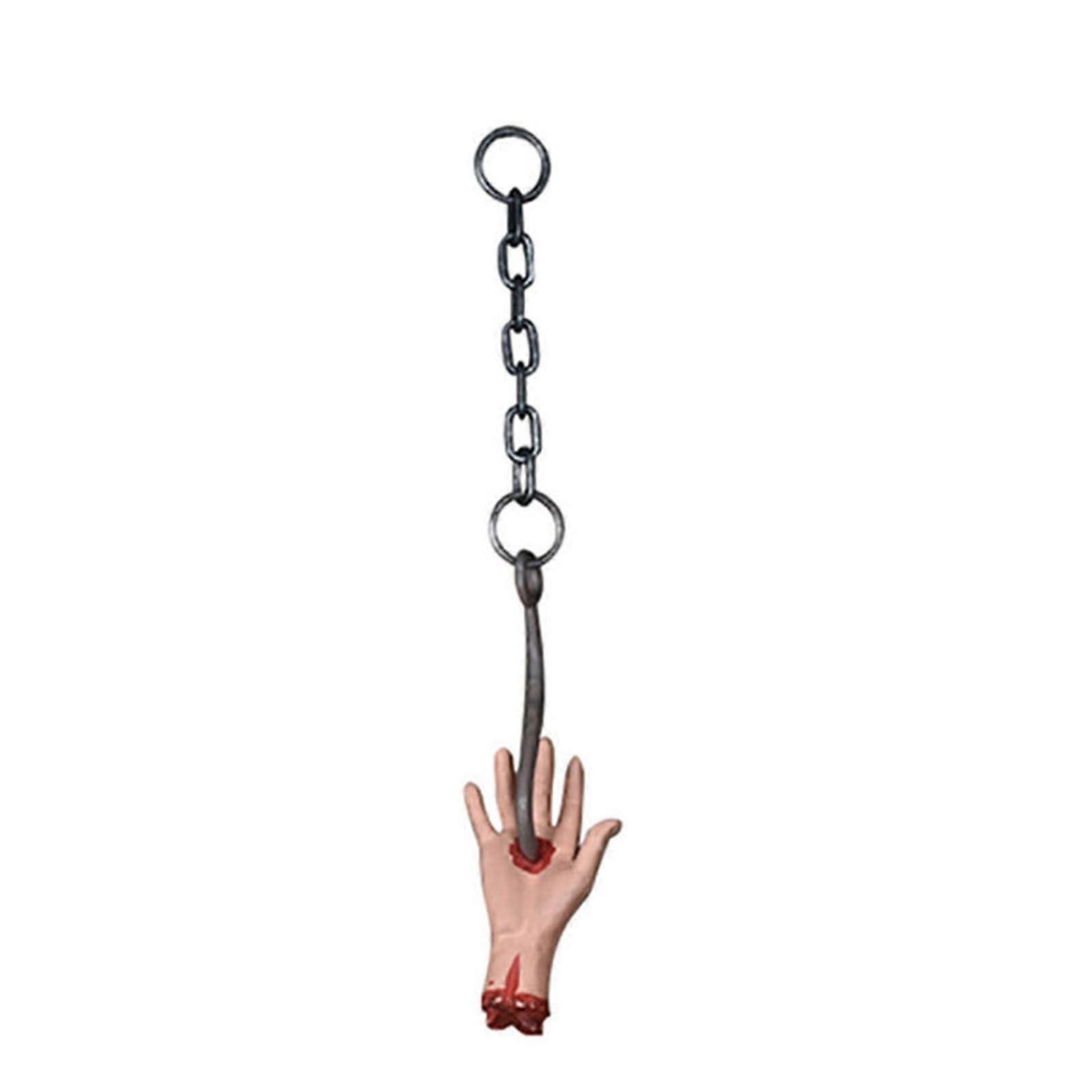 Halloween tunnel with chain hooks, hooks and feet, house secret, room scene, scene decoration hammock (Red, 29x17x19cm)