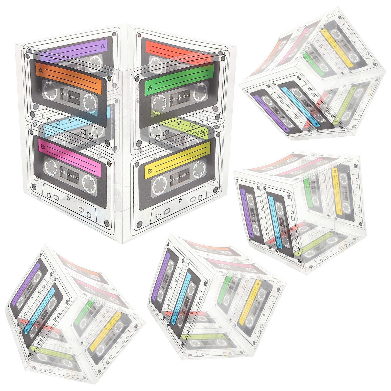 5pcs 80s Themed Decorations Cassette Tape Table Decor Cassette Tape Party Favor Boxes