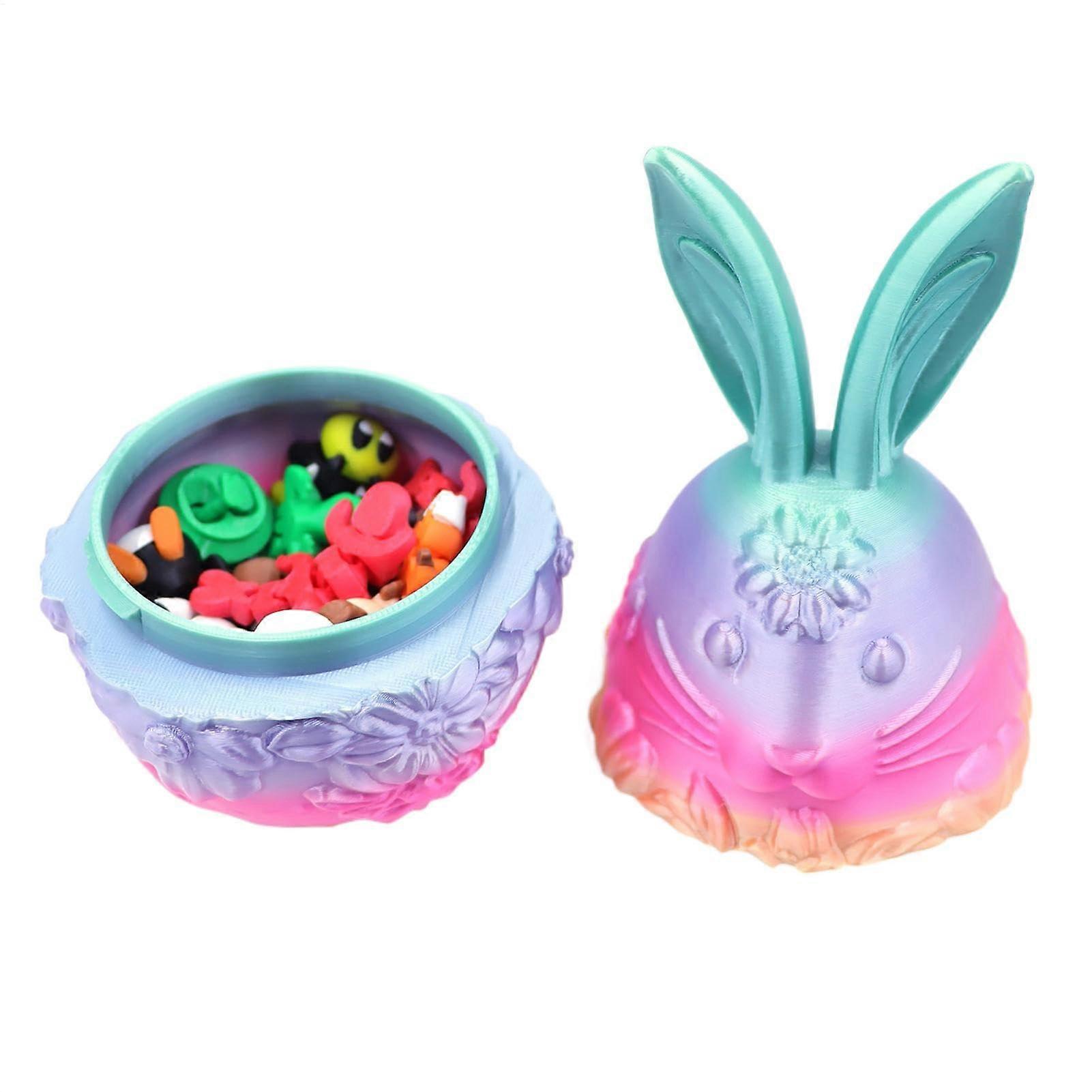 Bunny Easter Eggs, 3D Printed Easter Eggs, Filled Easter Eggs, Durable Decorative Egg Hunt, Assorted Colors
