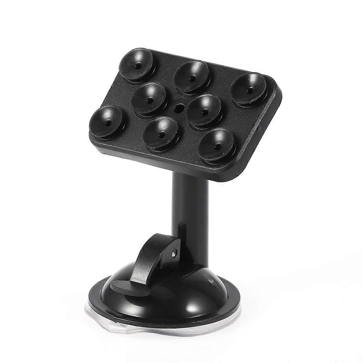 Sucker Car Mount Holder for Phones with 8 High Power Suction Points Free Rotation Black Plastic Compact Lightweight