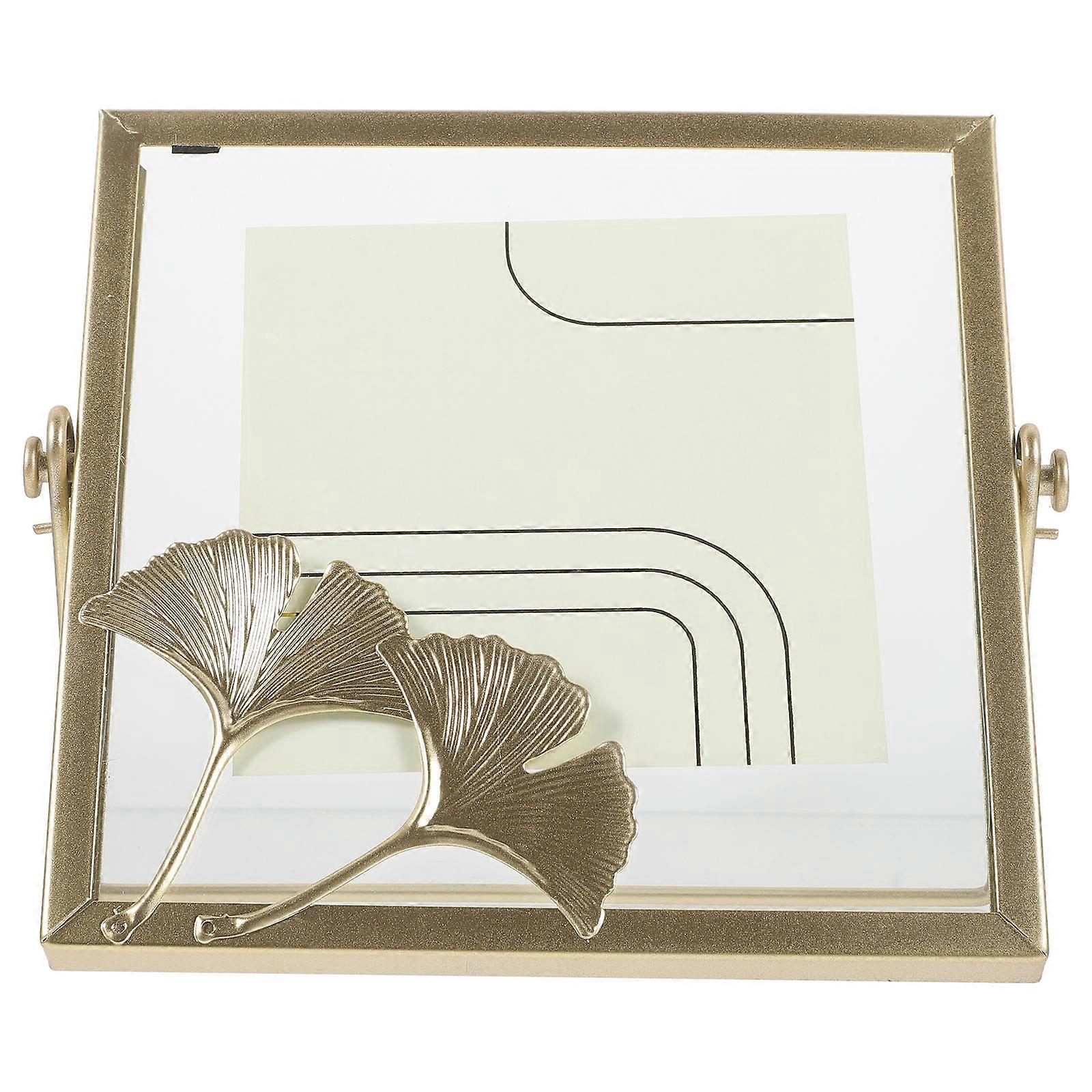 Ginkgo Leaf Photo Frame Decorative Metal Photo Frame for Desktop Use