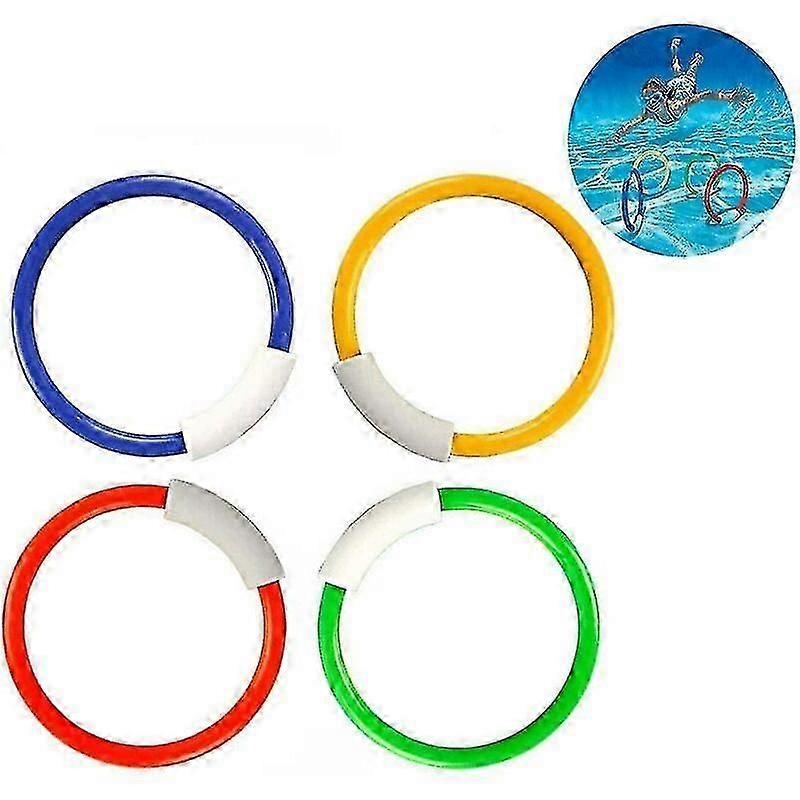 Kids' Self-Vertical Diving Rings - 4-Pack for Safe Underwater Pool Games