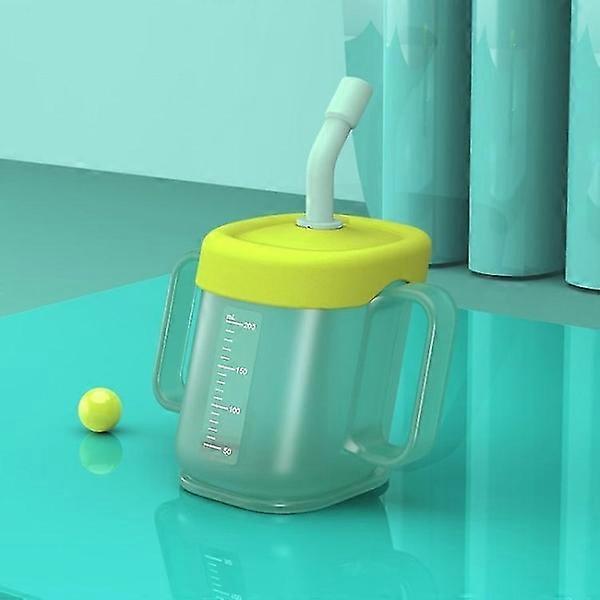 200ml Baby Sippy Cup Training Drinking Closure Cup with Scale (BPA-free, no FDA certificate) - Multicolor Green