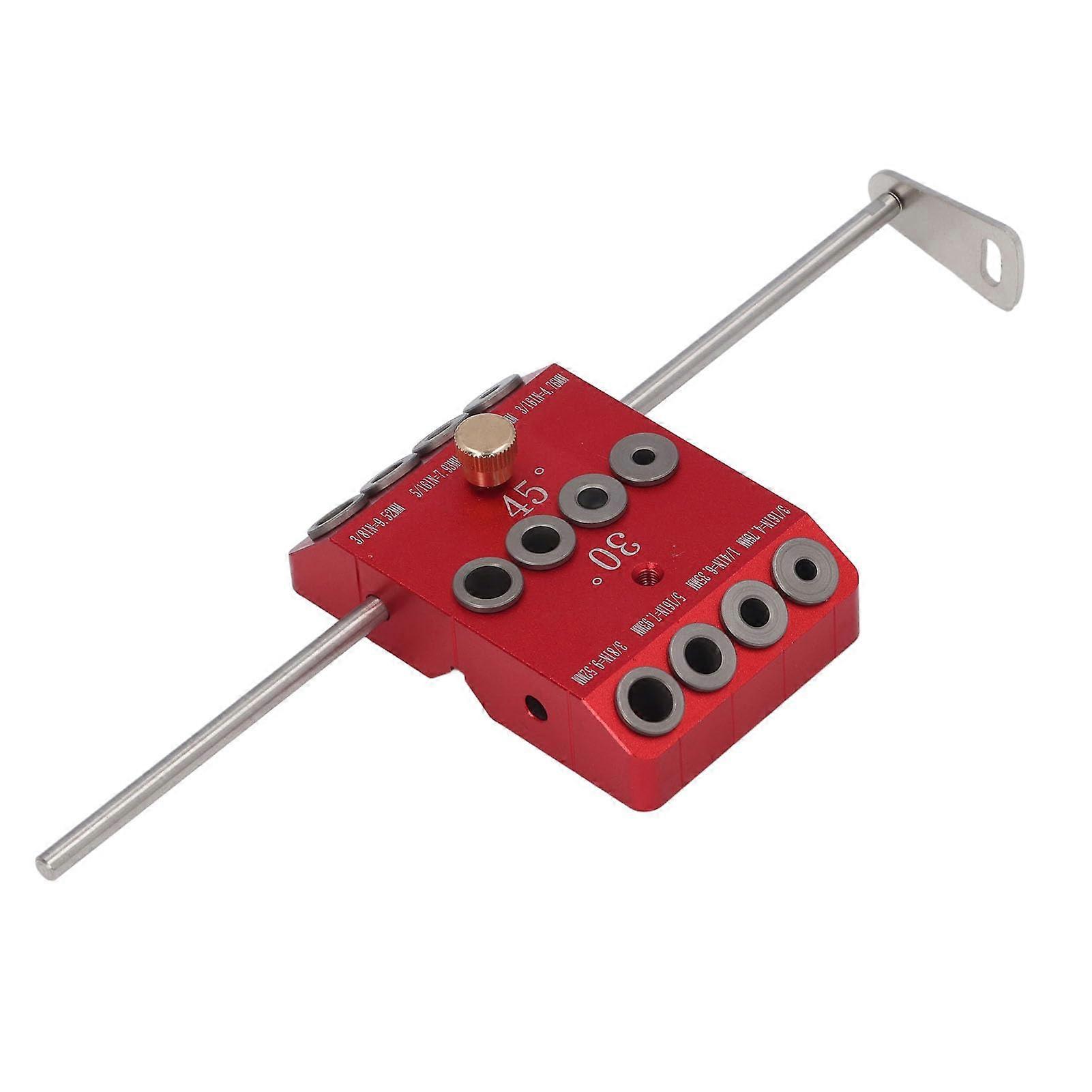 Precision angle drilling guide block for DIY enthusiasts, 30, 45, and 90 degrees, made of aluminum alloy.