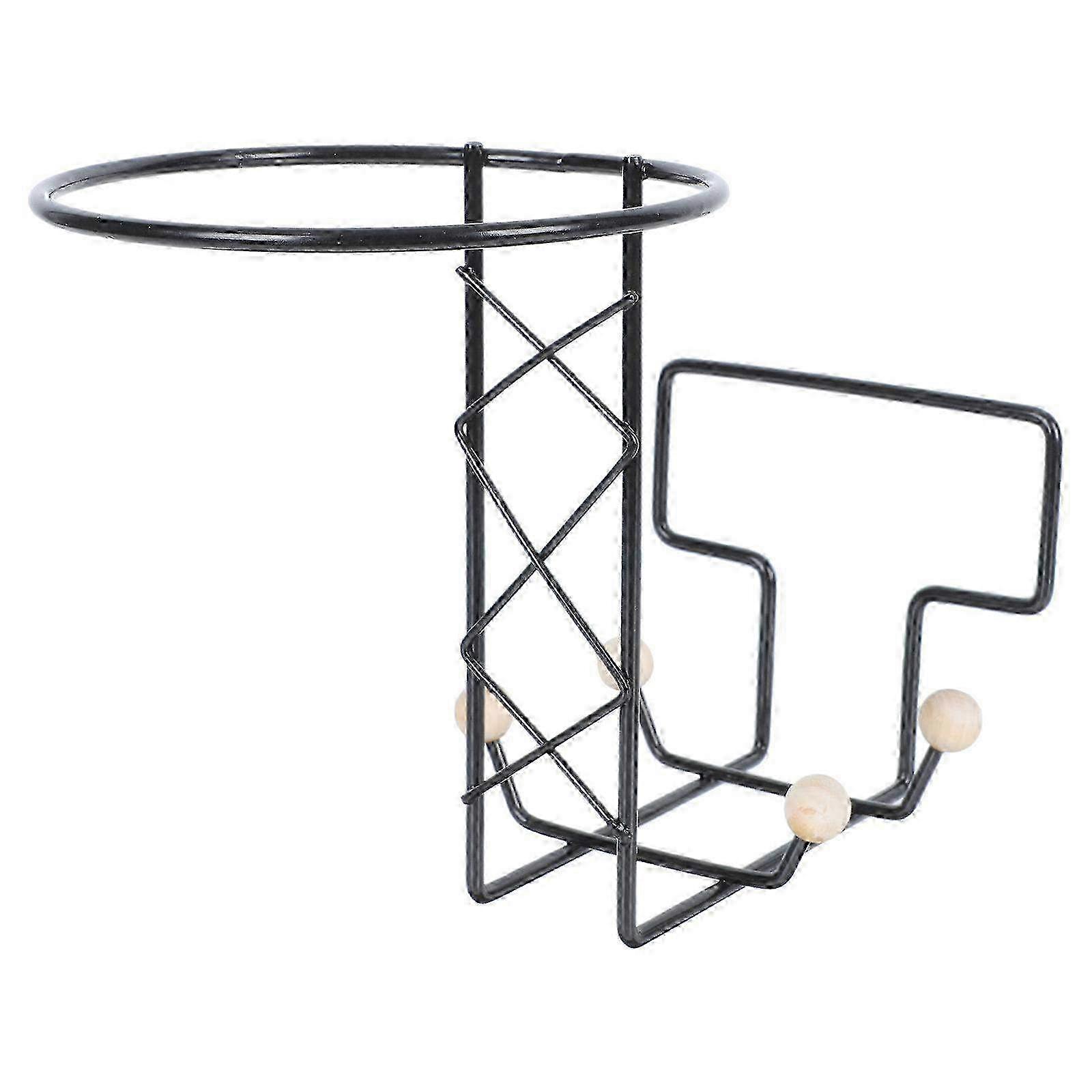 Wall-Mounted Hat Storage Rack & Helmet Holder - No Nails Needed, Black Design, Compact 17x13cm Storage Solution