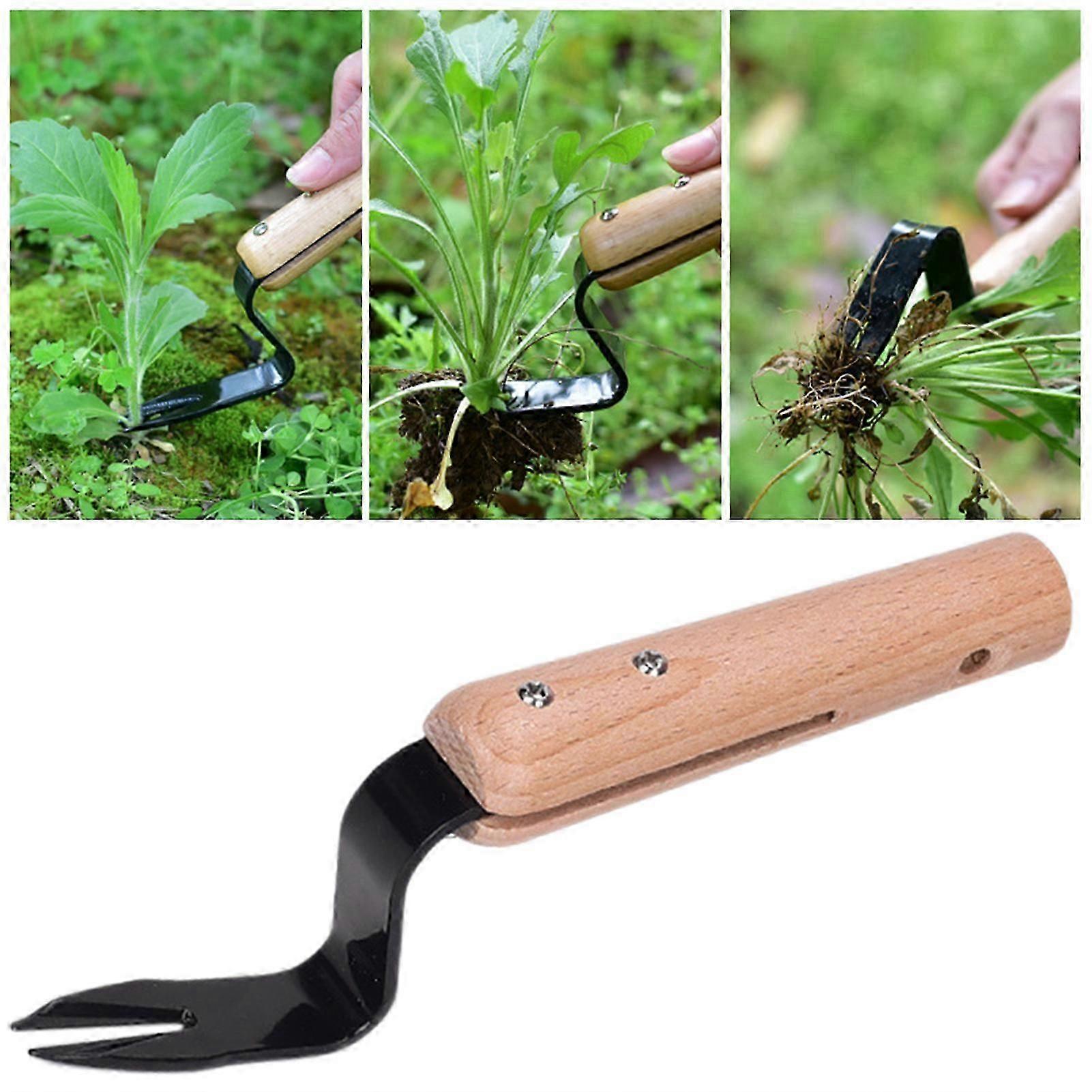 Stainless Steel Weed Puller Tool - Gardening Root Remover & Seedling Fork for Efficient Weed Removal and Root Extraction