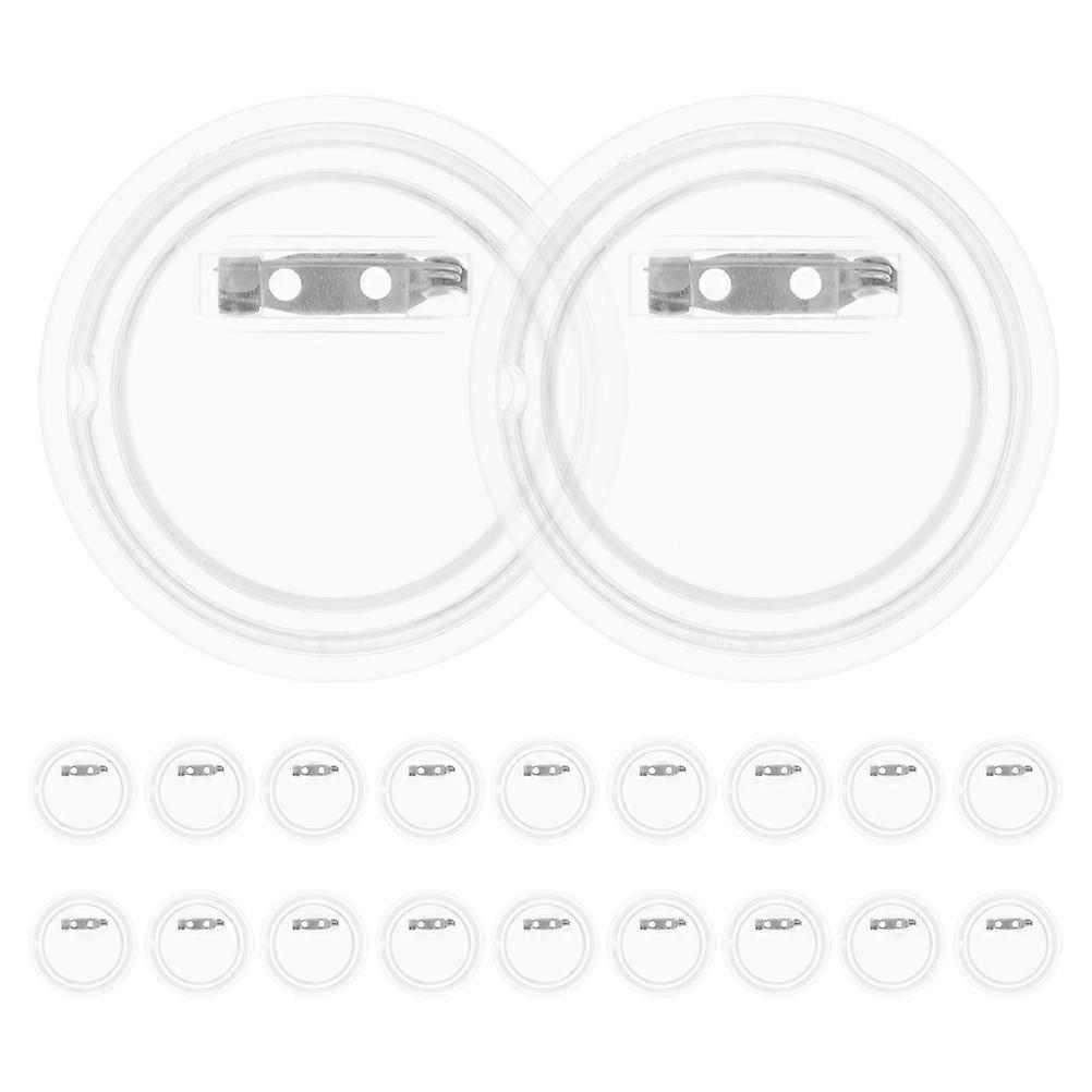 Transparent Acrylic and Metal Blank Badge Shells for DIY Craft Making Enough Quantities 20pcs