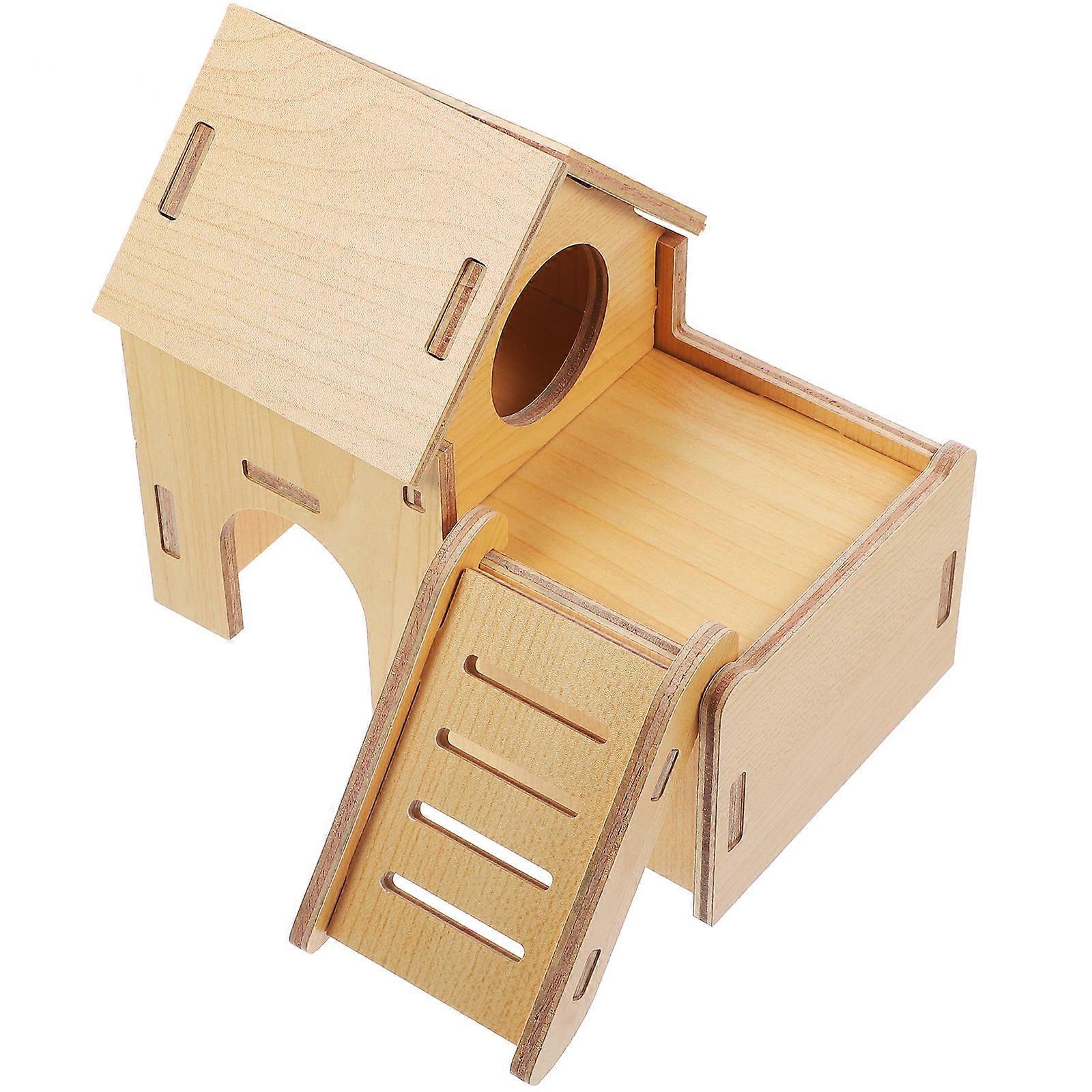 Wooden Hideout for Small Animals – Natural Hamster Nest Shelter for Gerbils, Mice, and Dwarf Hamsters – Safe & Comfortable Pet Sleeping House for