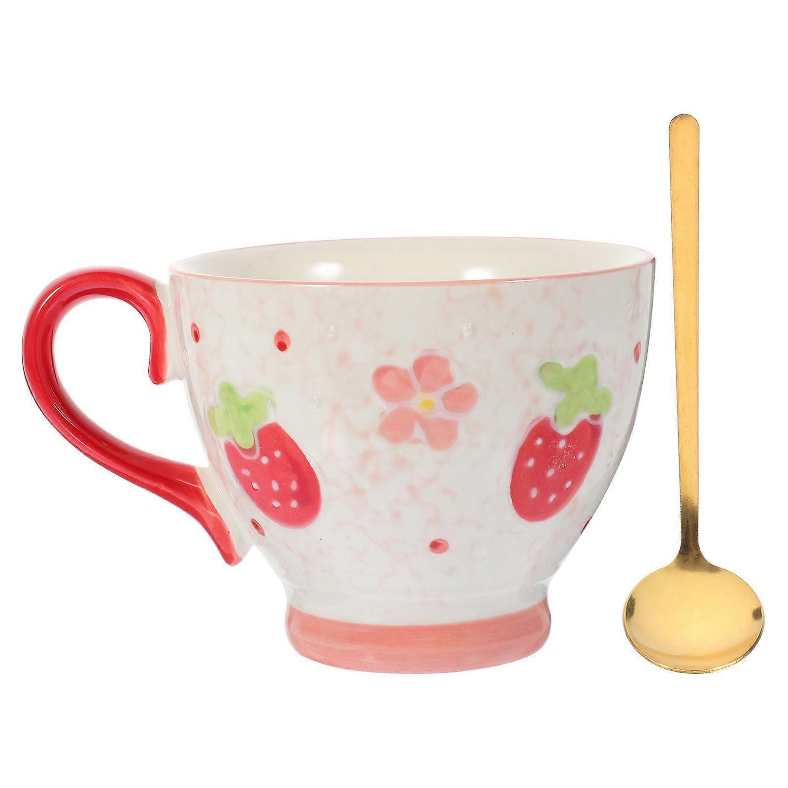 Ceramic Mug Set Holding Breakfast Home Use Assorted Color 1Set