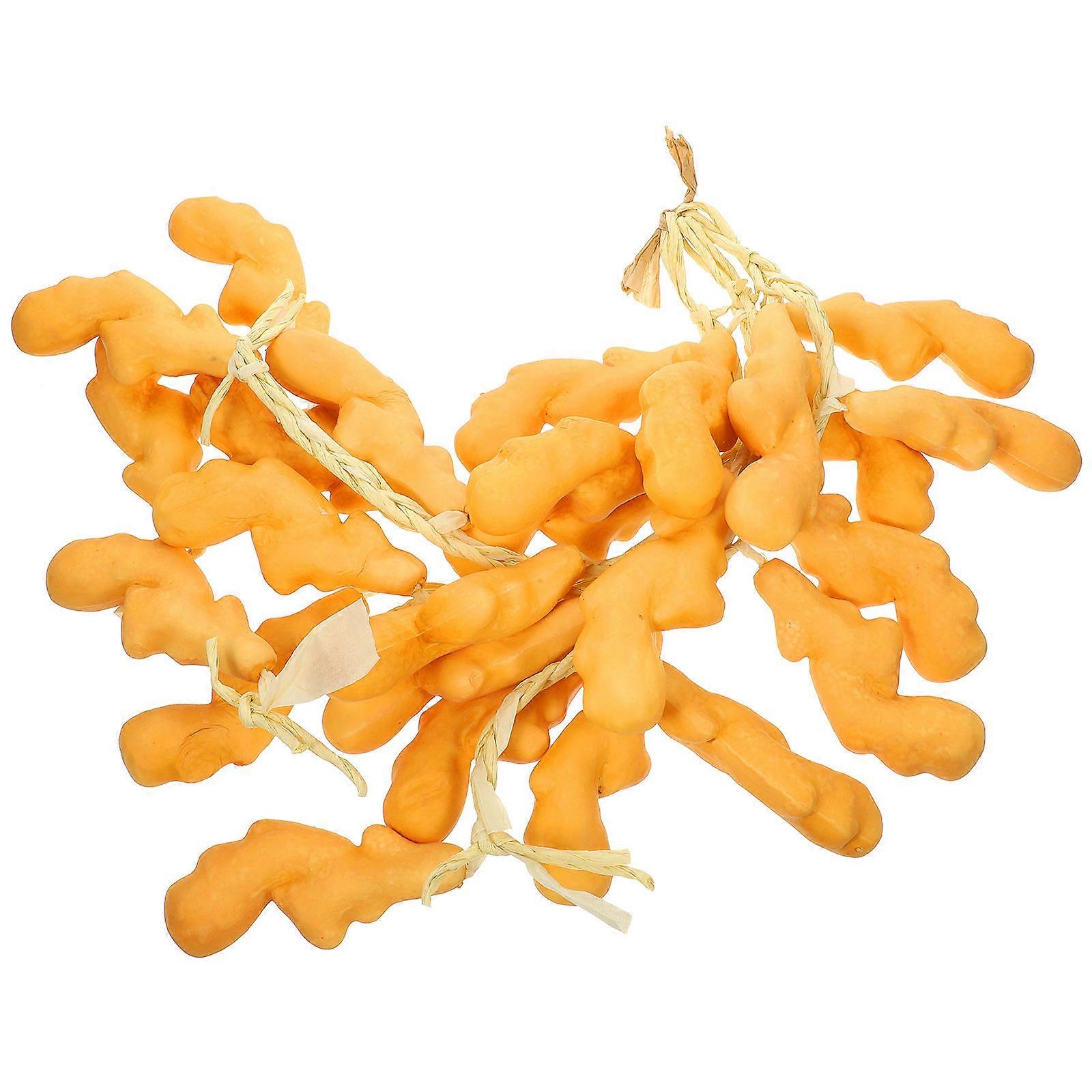5 Pieces Lifelike Foam Ginger Decorative Hanging Strings with Hemp Rope for Home Decoration Orange