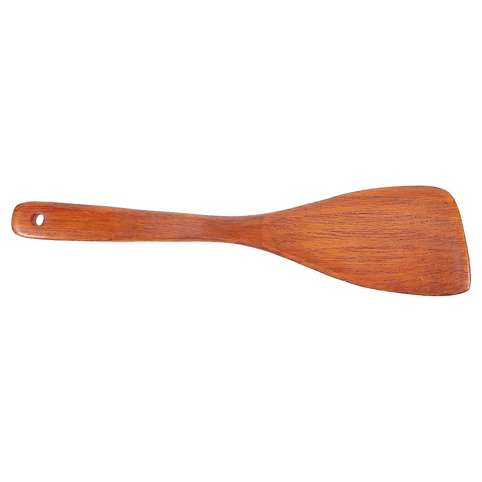 Long Wooden Spatula For Eggs Ergonomic Handle Comfortable Grip 12-Inch Wood Material Right-Handed Users 1Pack
