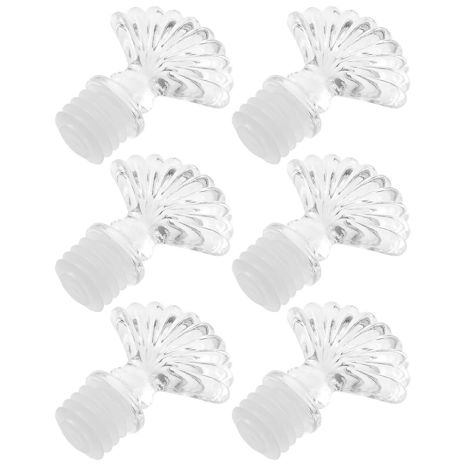 6pcs Glass Bottle Caps Aroma Container Dispenser Plugs Convenient Bottle Seals