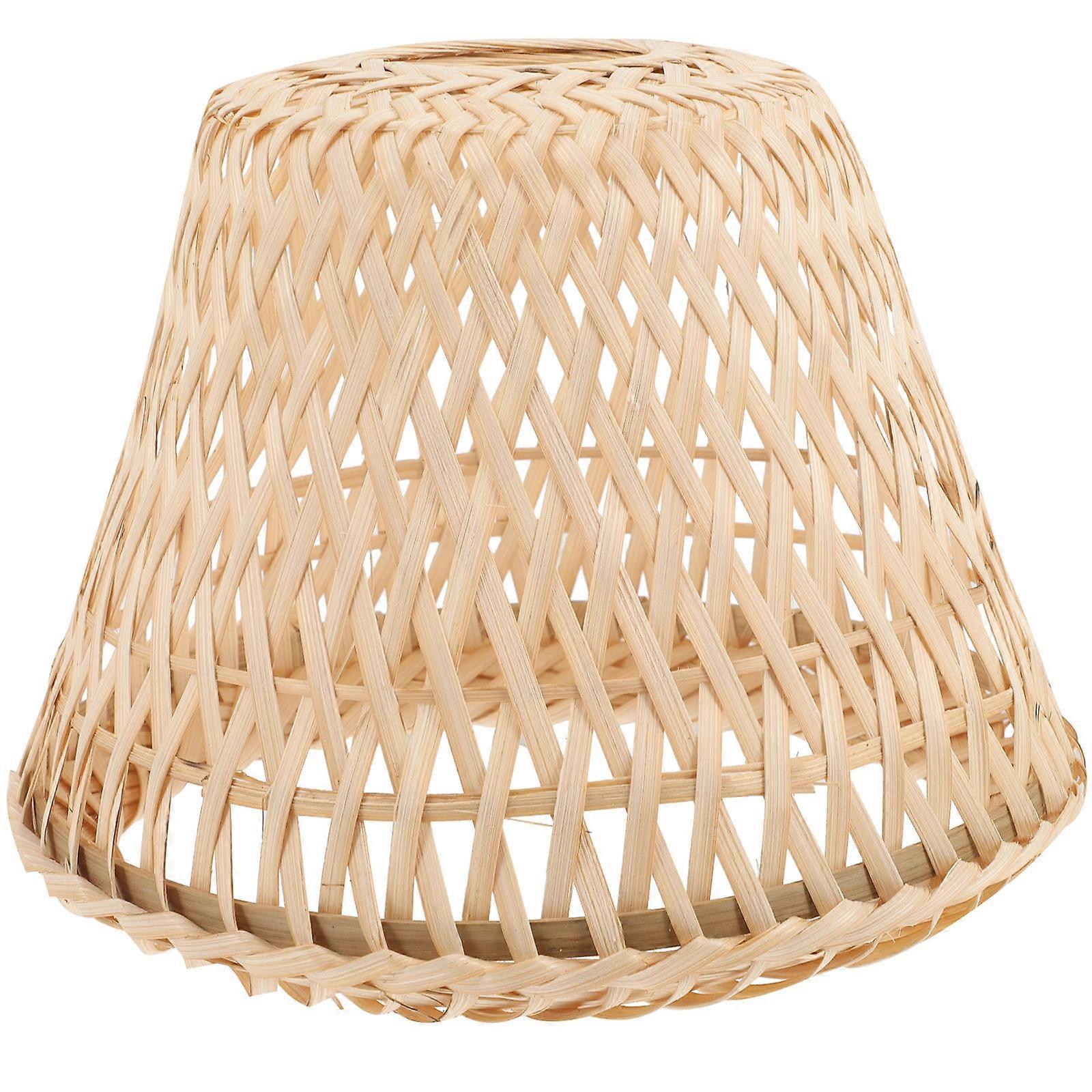 Retro Style Bamboo Lampshade in Beige Color for Home Decor with Precision Craftsmanship Small Lampshade