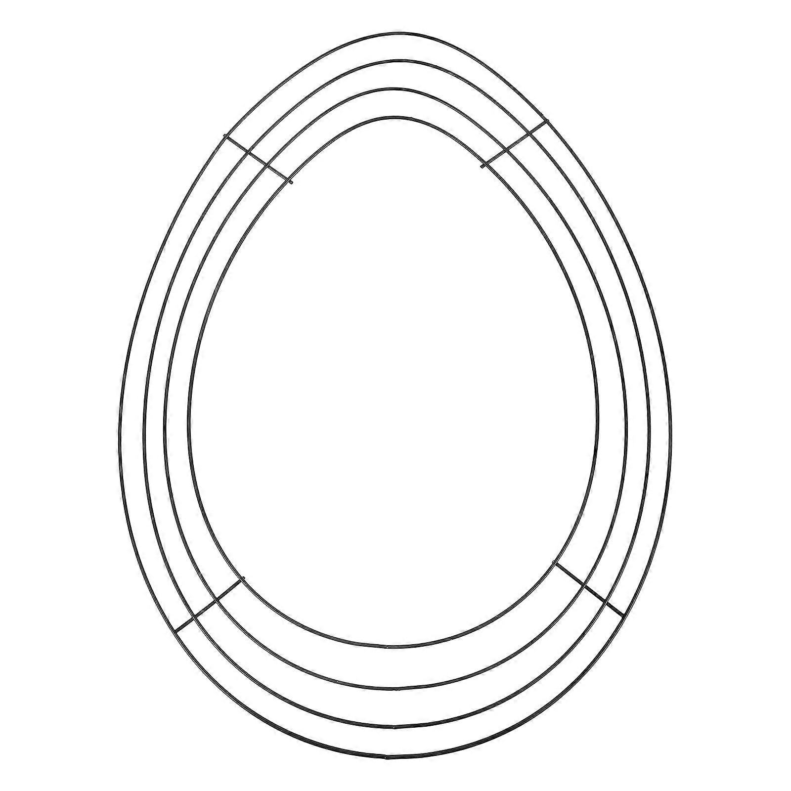 Egg Shaped Iron Wreath Frame for Easter Crafts and Decoration Black 1 Set
