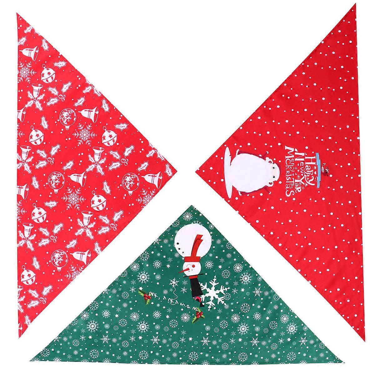 3Pack Triangular Pet Scarf With Christmas Style For Dogs Protect From Dirt