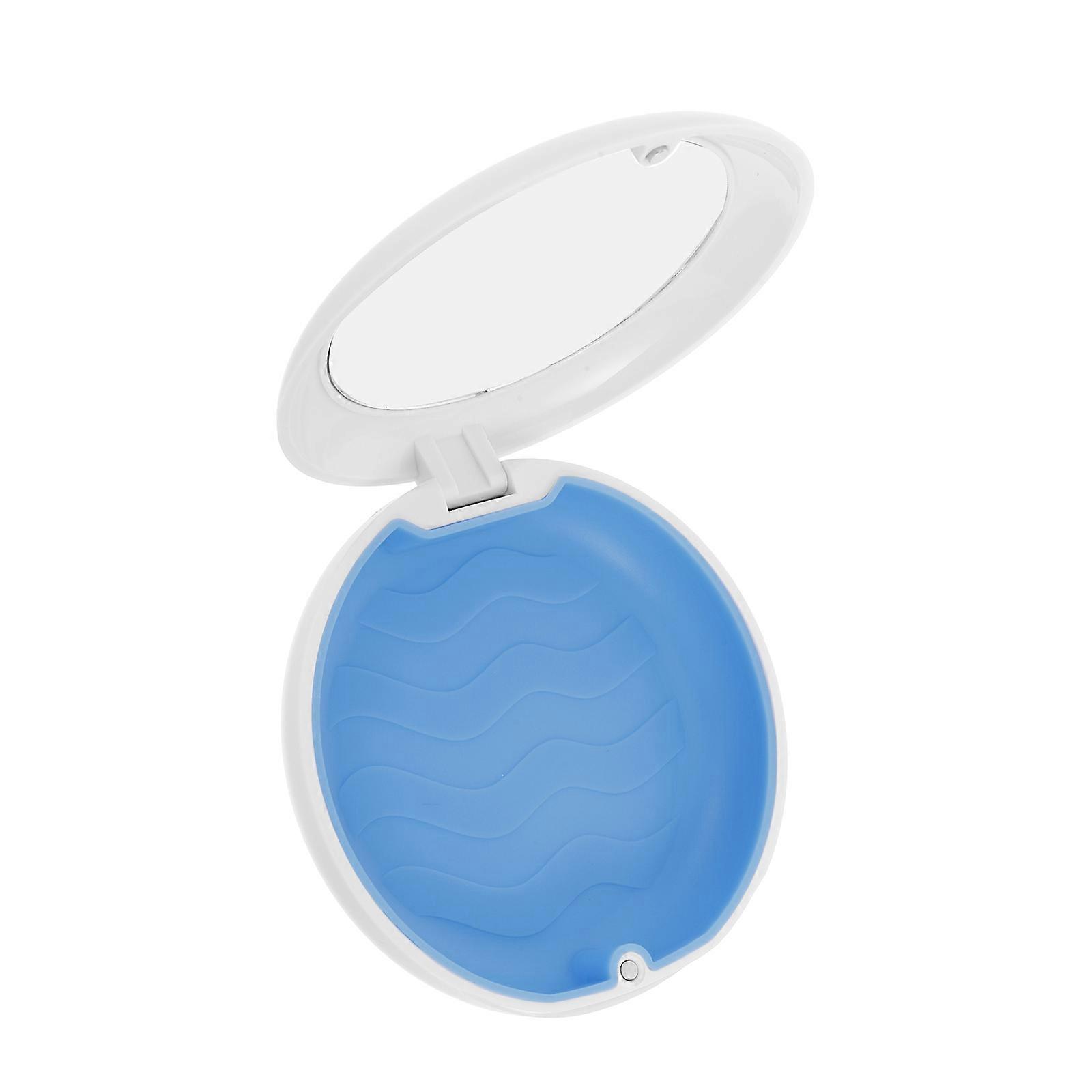 White Plastic Retainer Holder for Oral Care Portable Dustproof Case with Transparent Design and Compact Size 3.5 x 2.5 inches