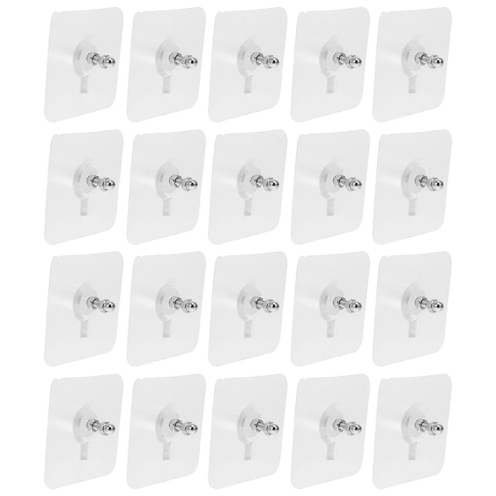 20pcs Non Trace Screw Nails Wall Mounted Adhesive Hooks Strong Sticky Hangers for Heavy Items Home Decoration Handbags Hanging
