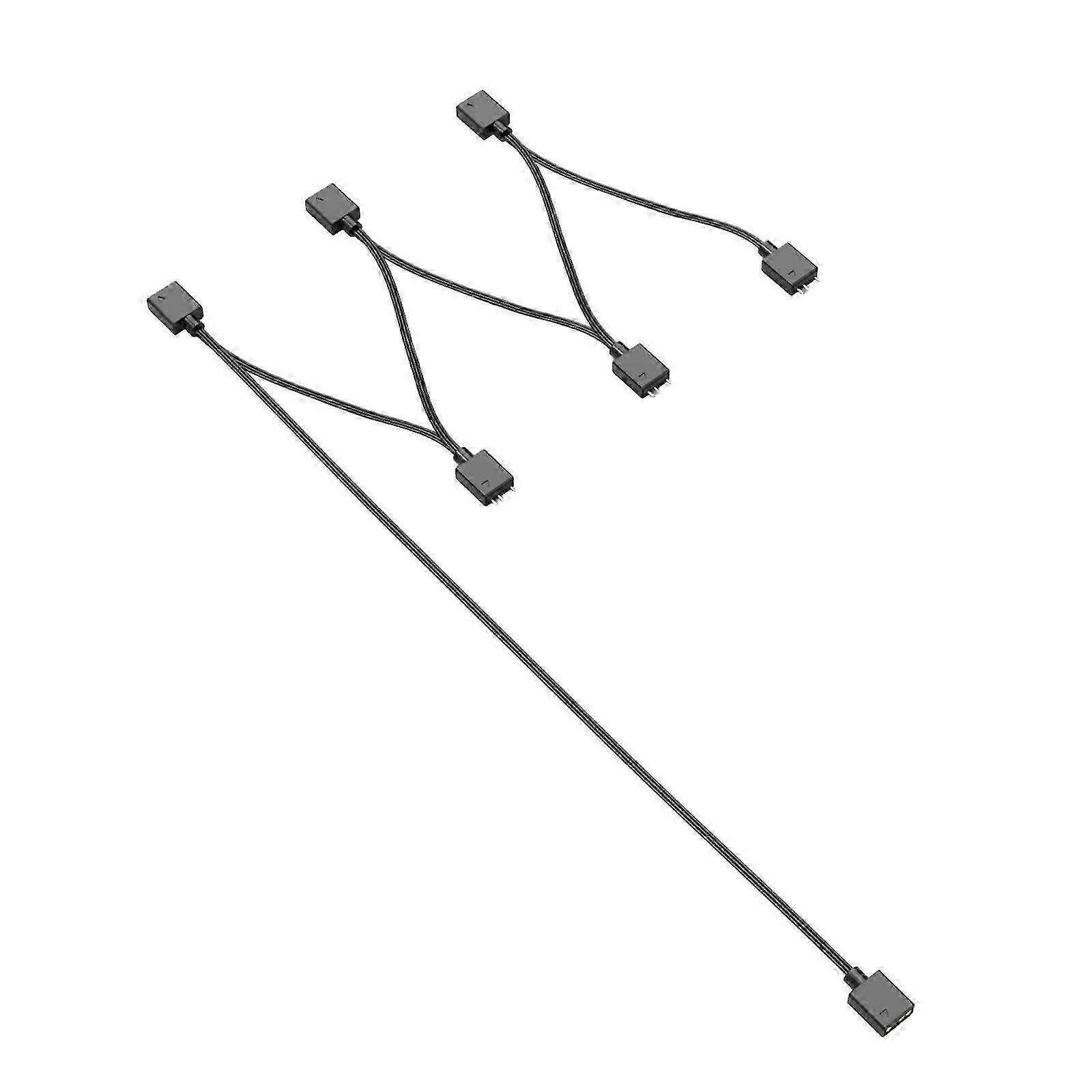 3PIN ARGB Connectors Cable ARGB Splitter Cable For Multiple LED Fan Stable Signal Transmission for Improve Fan Setups  White