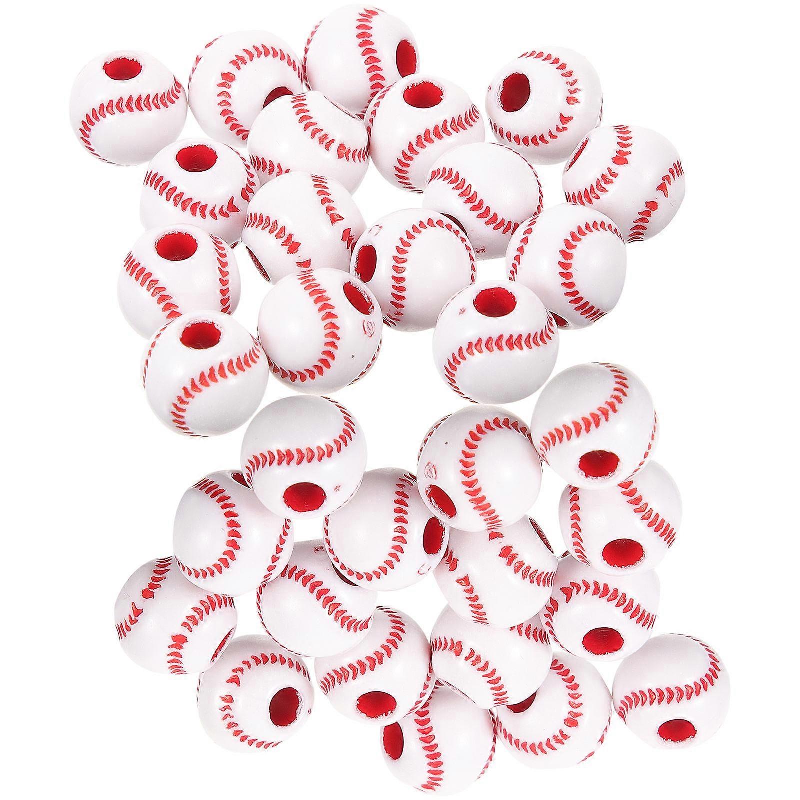 Durable Acrylic Beads in Baseball Shape for DIY Craft Enthusiasts