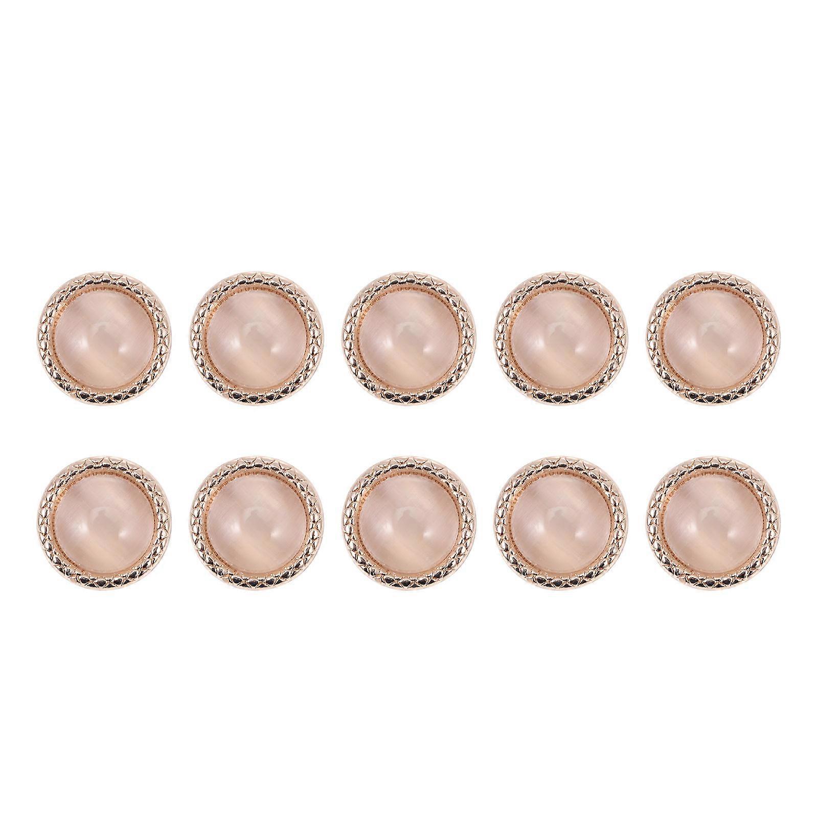 Pearly-Lustre Shirt Buttons for Decoration 10Pcs Sweater Buttons Alloy Material