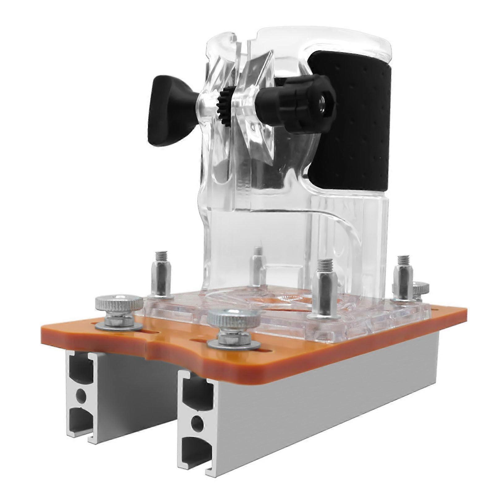 2-in-1 Wood Router Base, 65mm Diameter Aluminium Alloy and Plastic Electric Trimmer Router Holder for Palm Router