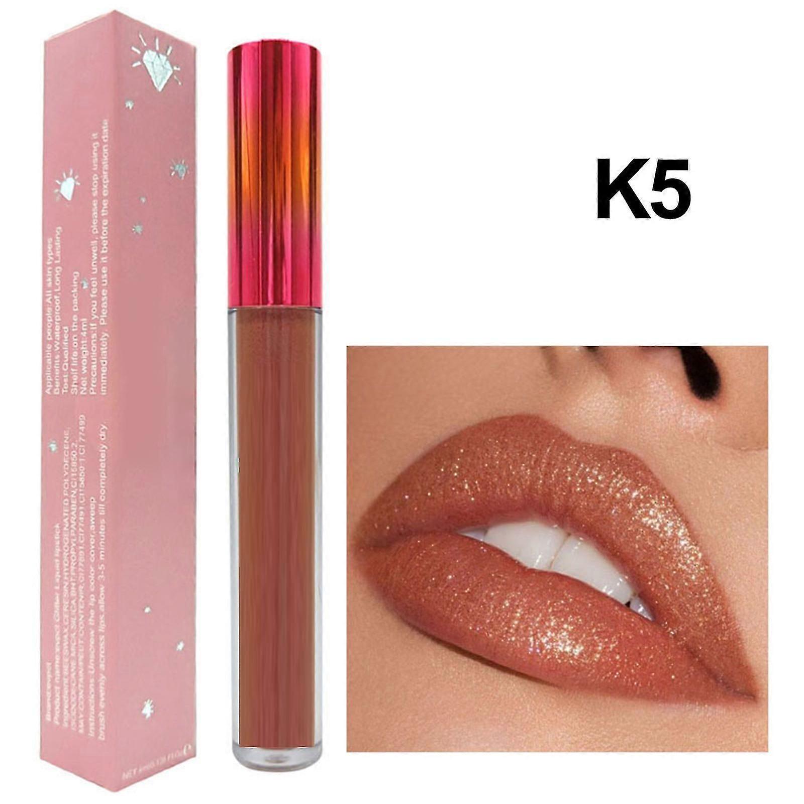 ダイヤモンドリップスティックシャイニーロングラスティングリキッドリップスティック、べたつかない、女性のための防水リップスティックリップグロス