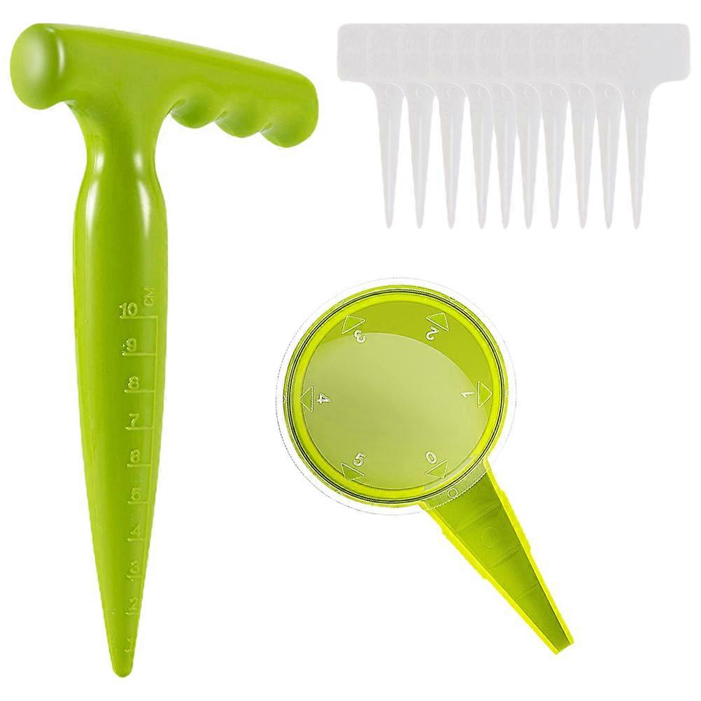 Green Plastic Garden Hand Tools Set for Plant Label Dispenser Dig Tools Small Portable