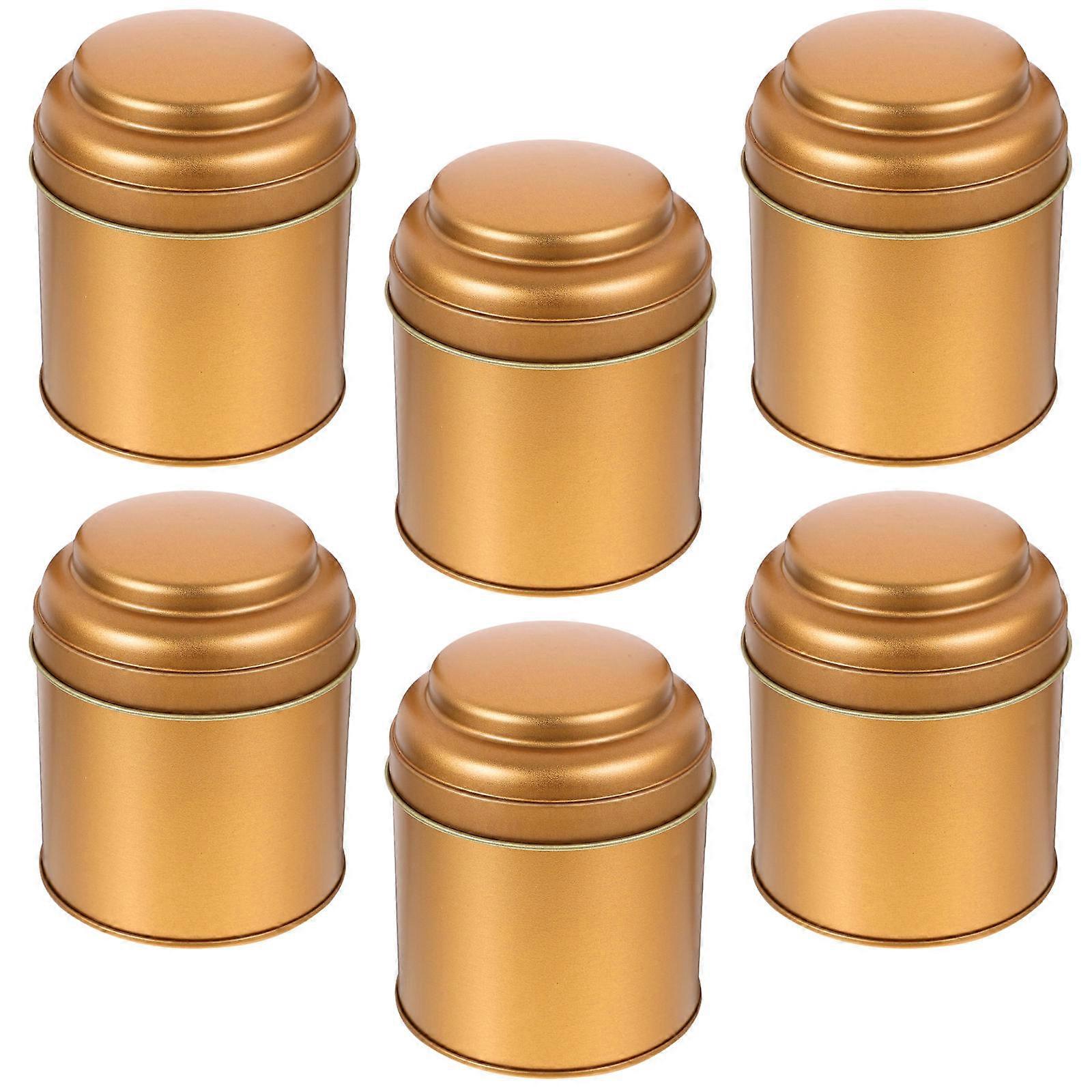 Scratch-proof Tea Storage Jar With Wide Mouth For Households In Rose Gold 6Pcs
