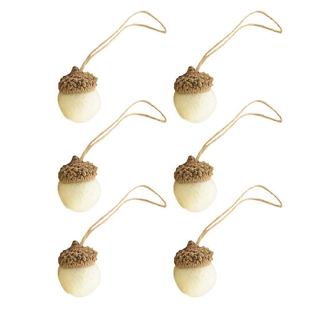 Beige Wool Felt Pine Corn Shape Hanging Decoration For Home School Store 6Set