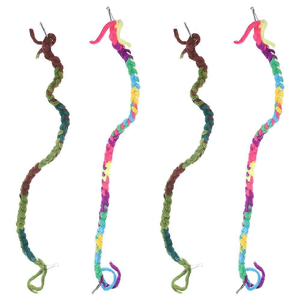 Reptile Climbing Accessories Crab Rope Toy Reptile Tank Terrarium Accessory Assorted Color 65.00X1.50X1.50CM Playing 4Pcs