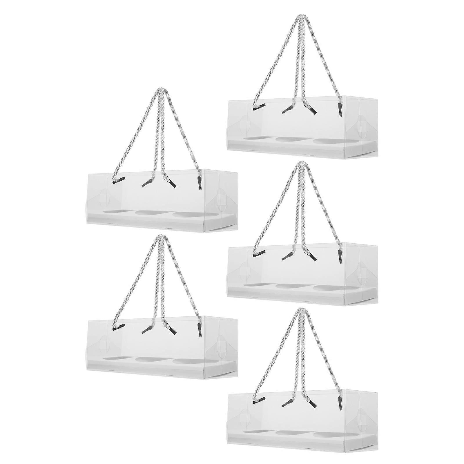 5pcs White Gift Boxes with String for Storage Made of Paper and to Open Close