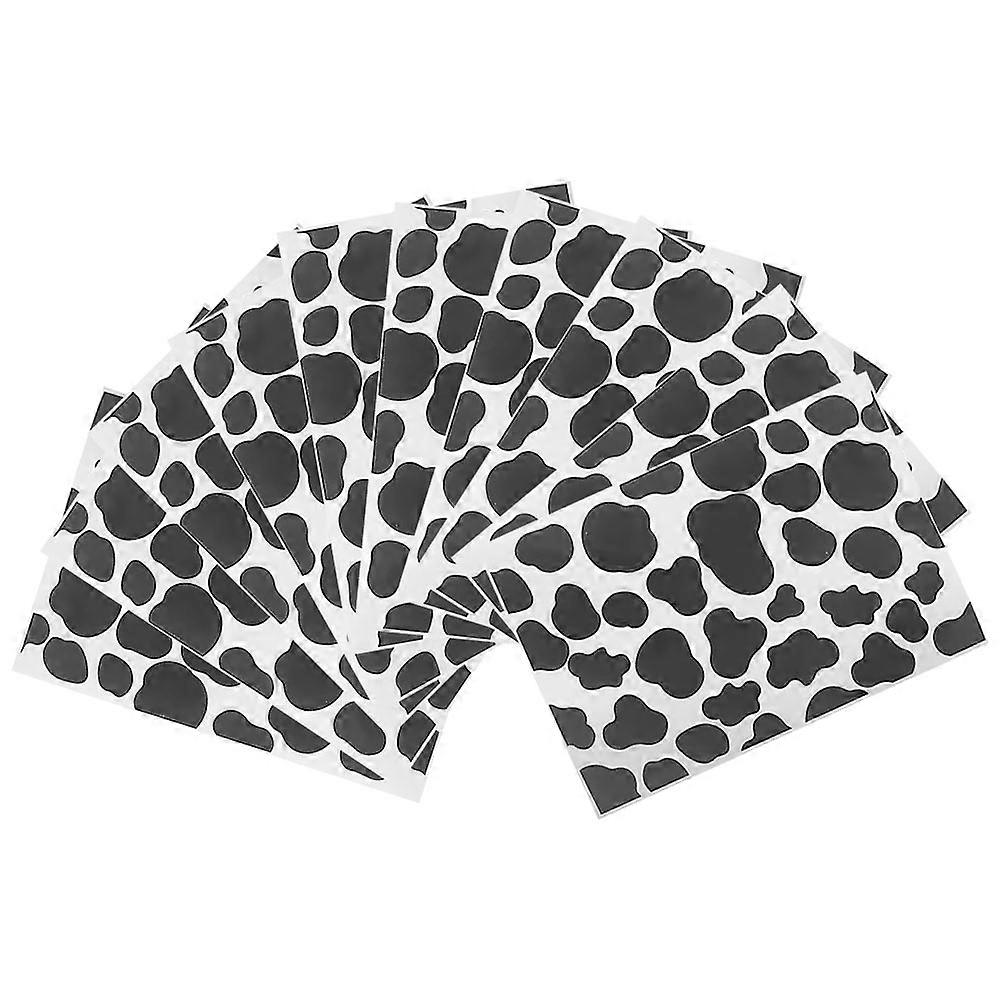 Self Adhesive Cow Pattern Stickers – 10 Sheets for Scrapbooking, DIY Decor, Smooth Surface – Black and White Design for Laptops, Bottles, Diaries