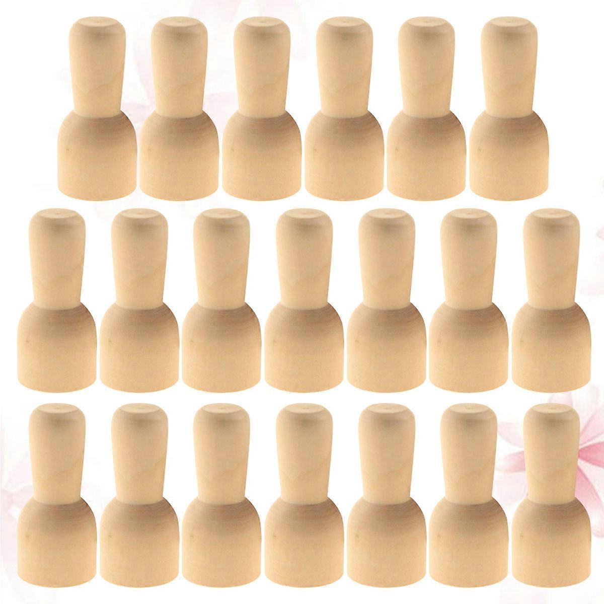 DIY Unfinished Wooden Puppet Toys for Kids Craft Projects and Painting 20 Pcs Light Brown