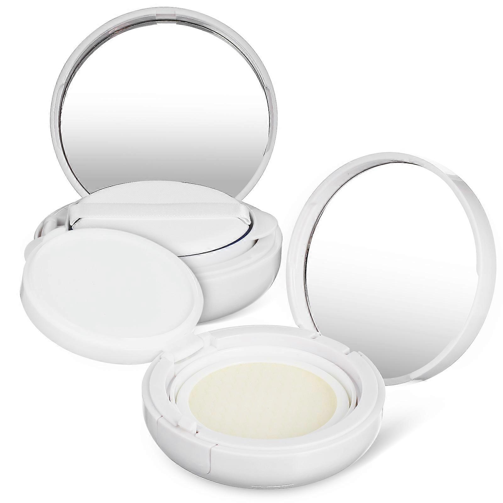Cushion Foundation Container for Makeup Use 2Pcs Empty Compact Case with Mirror